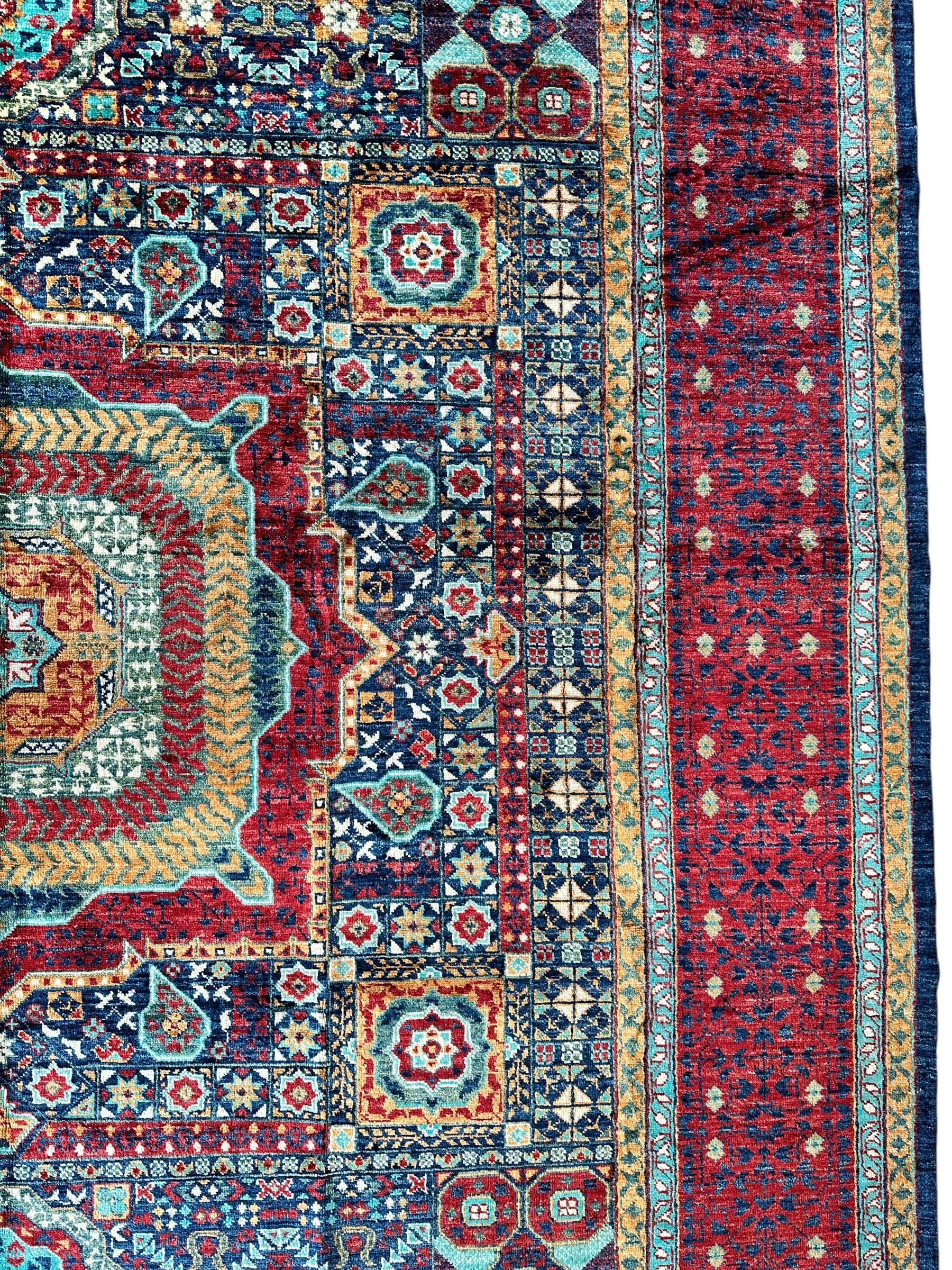 Hand-Knotted Mamluk Wool Rug – 8'4" x 9'9" – Intricate Geometric Masterpiece - Image 8