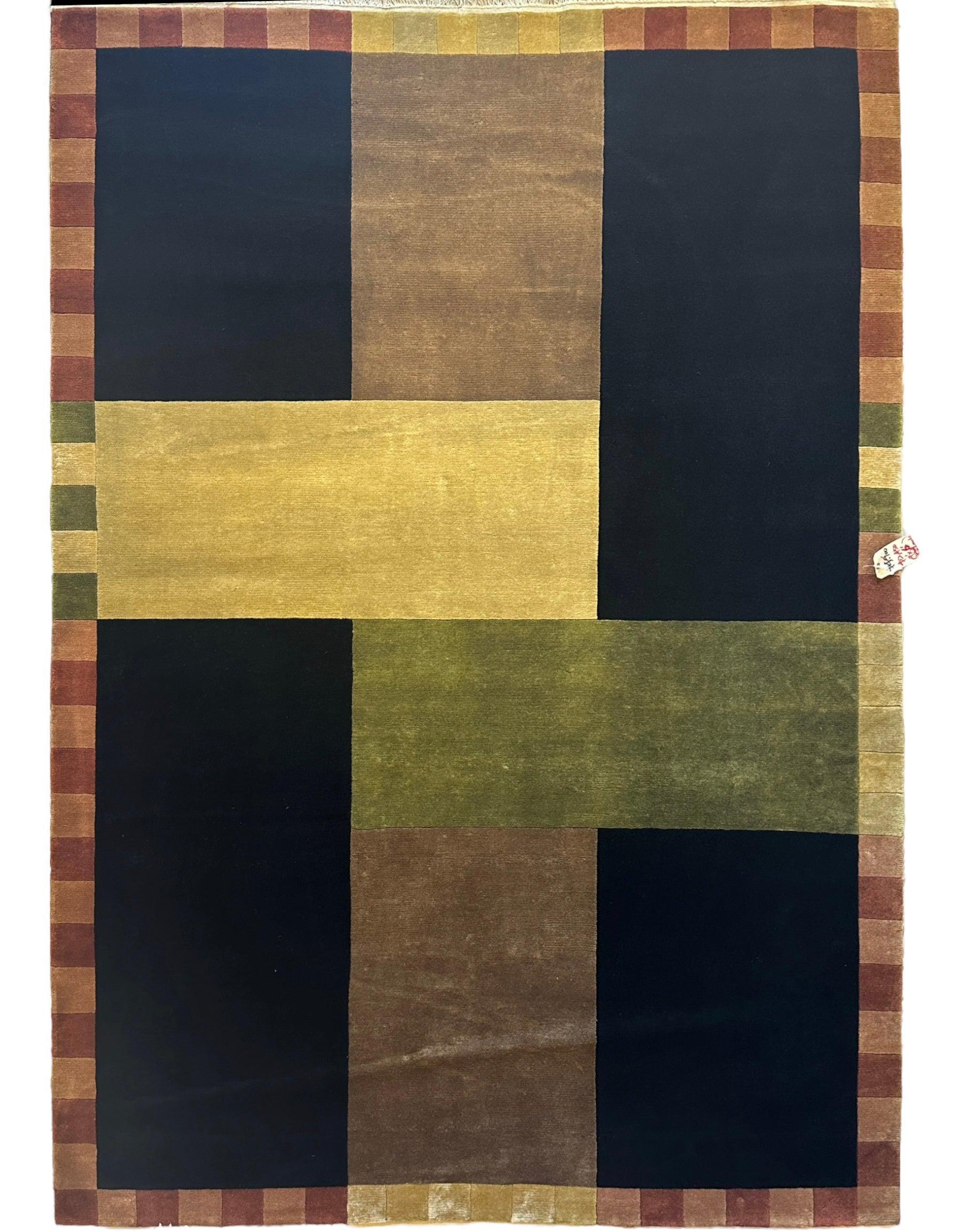 Hand Knotted Modern Wool Rug 6’2” x 9’ - Image 3