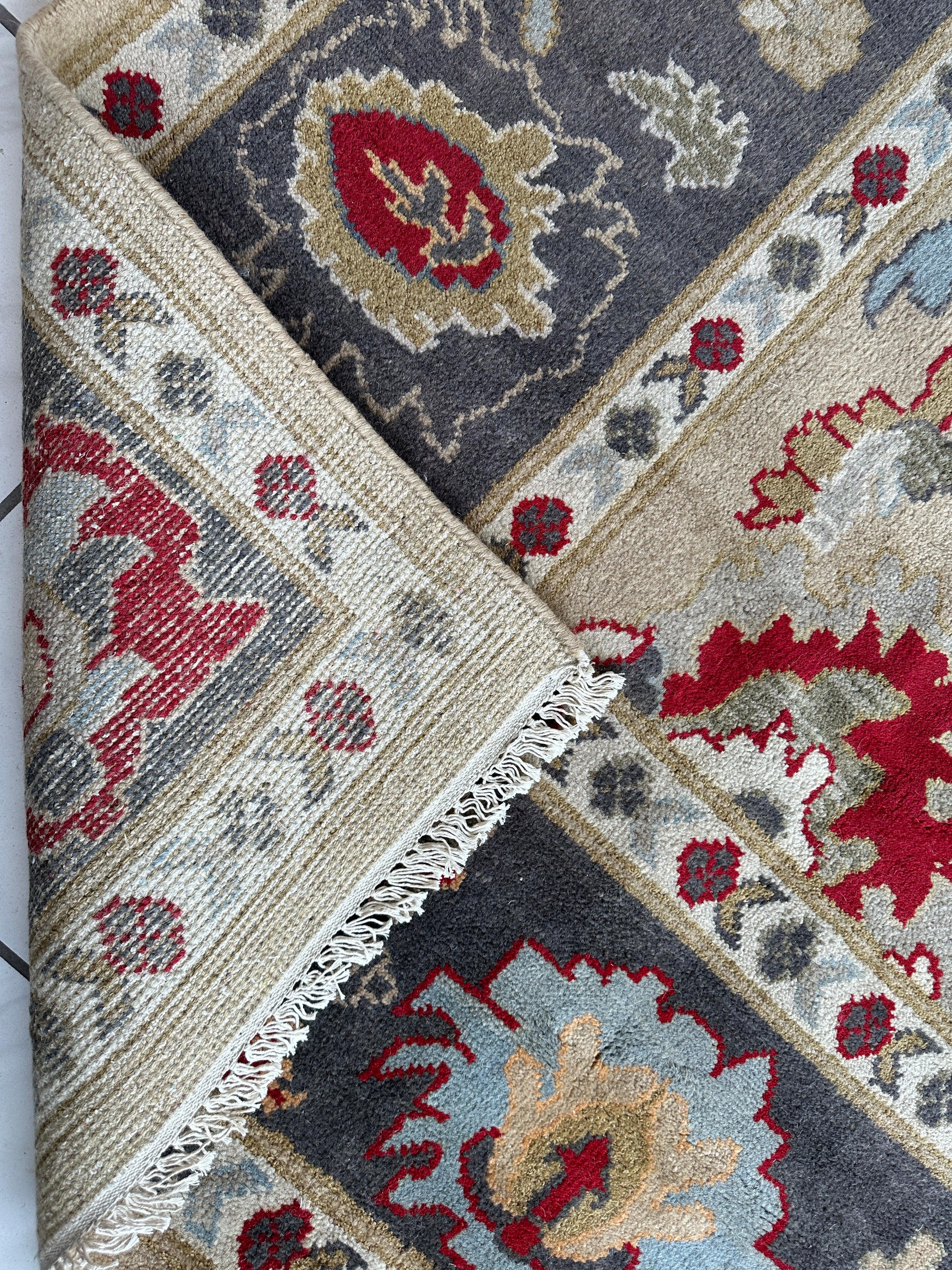 Hand Knotted Oushak Traditional Wool Rug, Living Room 9 x 12 Rug - Image 10