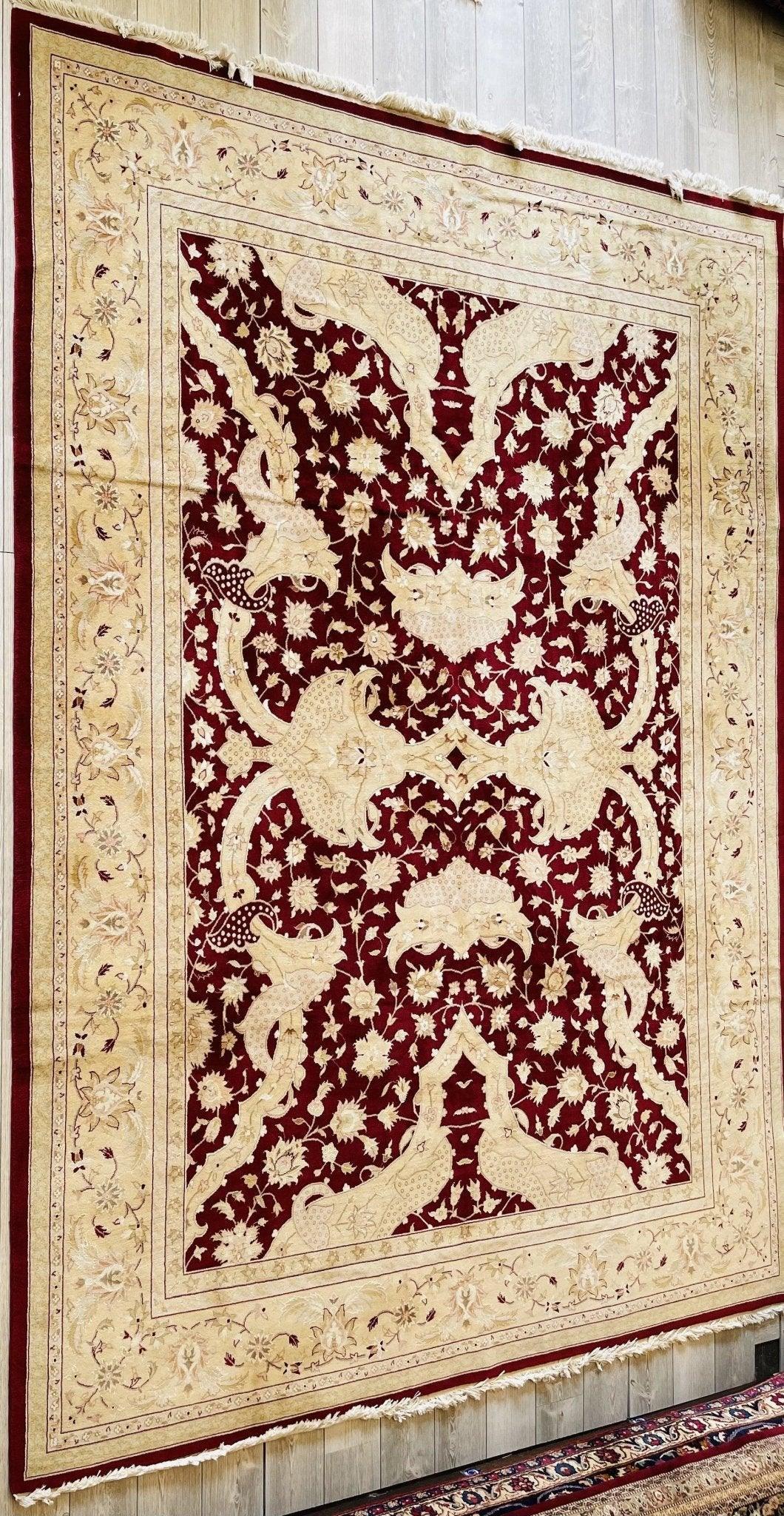 Hand-Knotted Pak-Ziegler Wool Rug – 8'7" x 11'7" – Traditional Design, Warm Earth Tones - Image 6