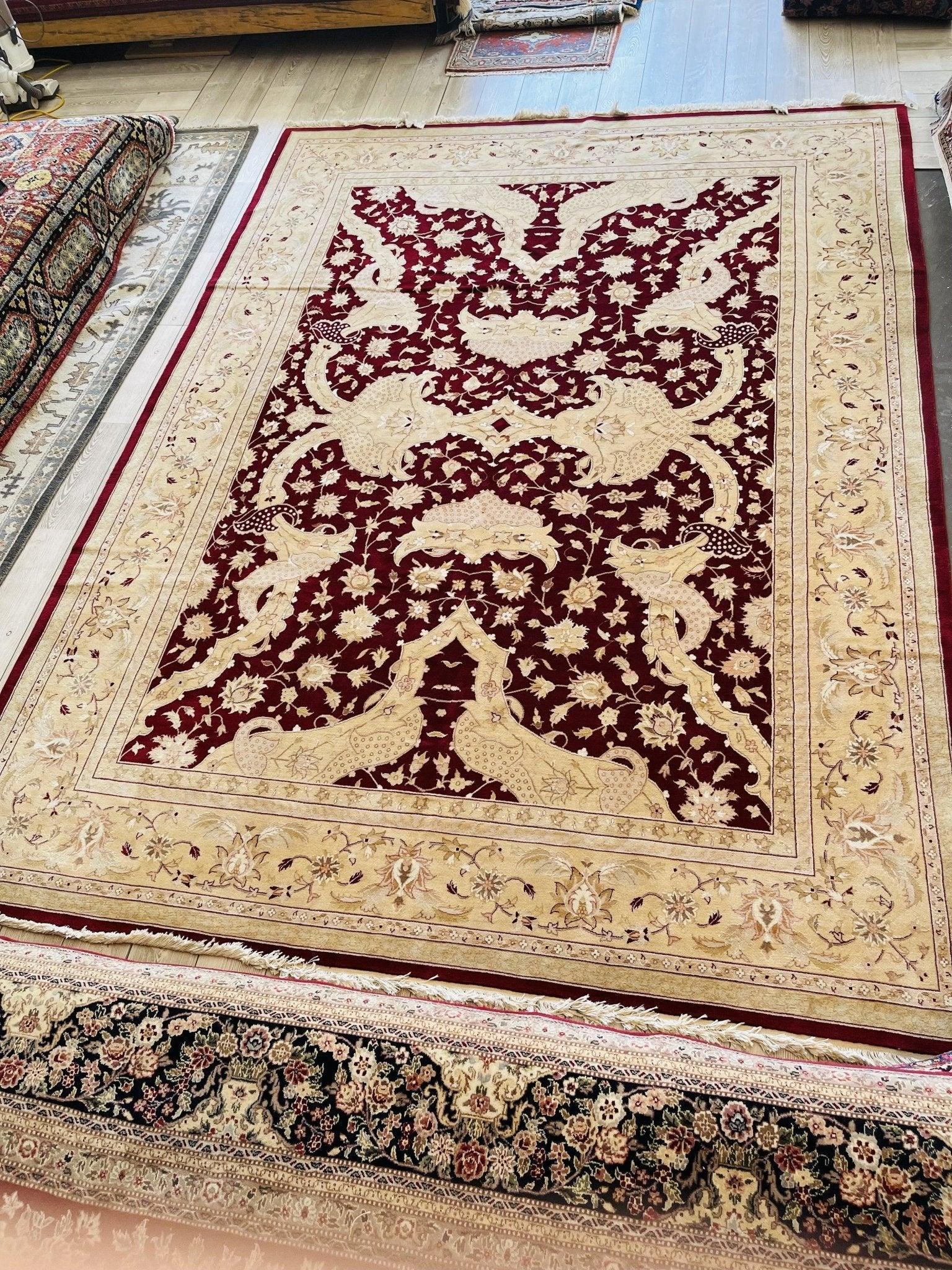 Hand-Knotted Pak-Ziegler Wool Rug – 8'7" x 11'7" – Traditional Design, Warm Earth Tones - Image 7