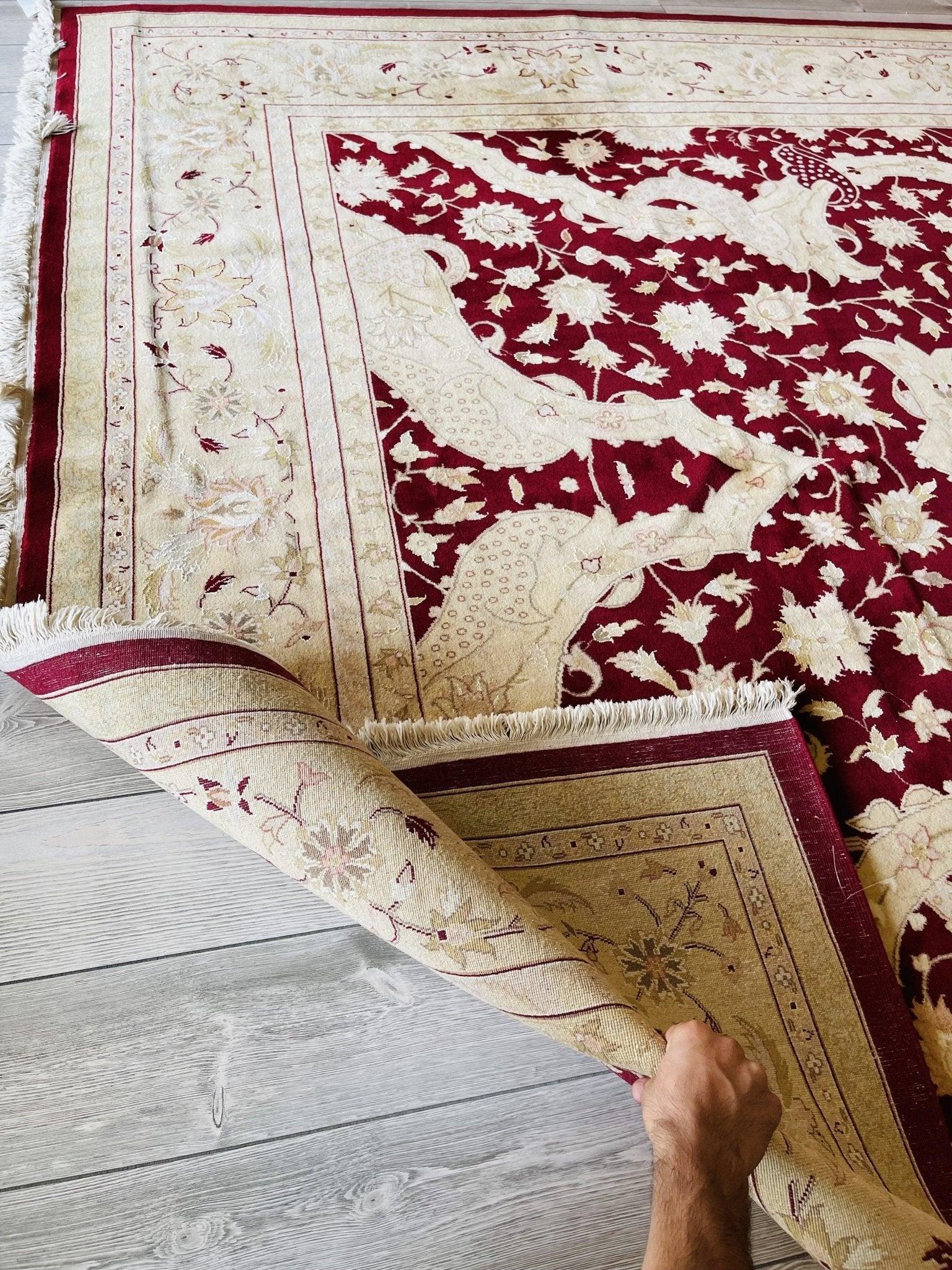 Hand-Knotted Pak-Ziegler Wool Rug – 8'7" x 11'7" – Traditional Design, Warm Earth Tones - Image 8