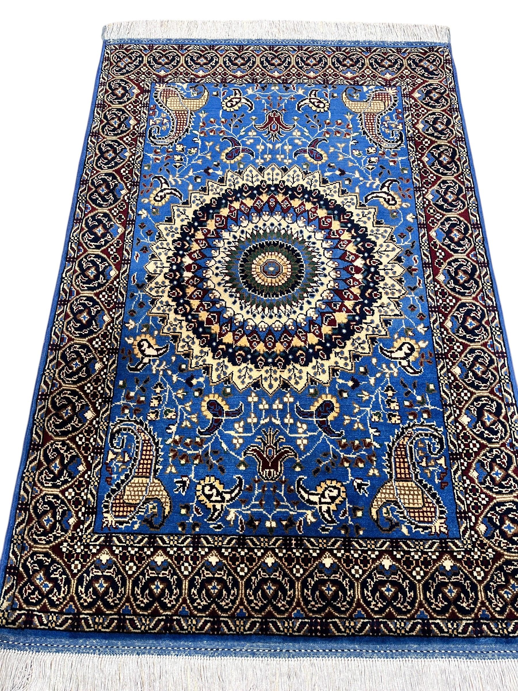 Hand-Knotted Parak Rug – Sky Blue, 40” x 60” | Afghan Wool Rug - Image 3