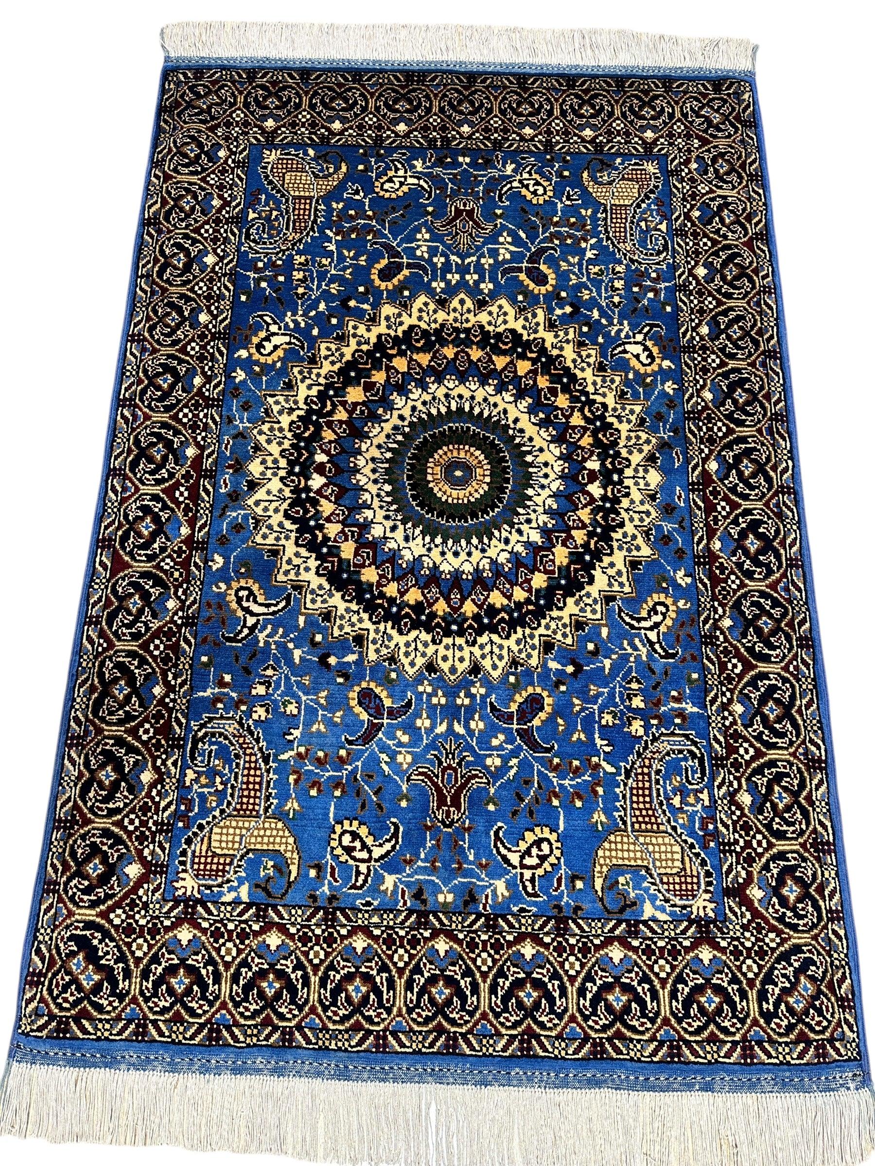 Hand-Knotted Parak Rug – Sky Blue, 40” x 60” | Afghan Wool Rug - Image 4