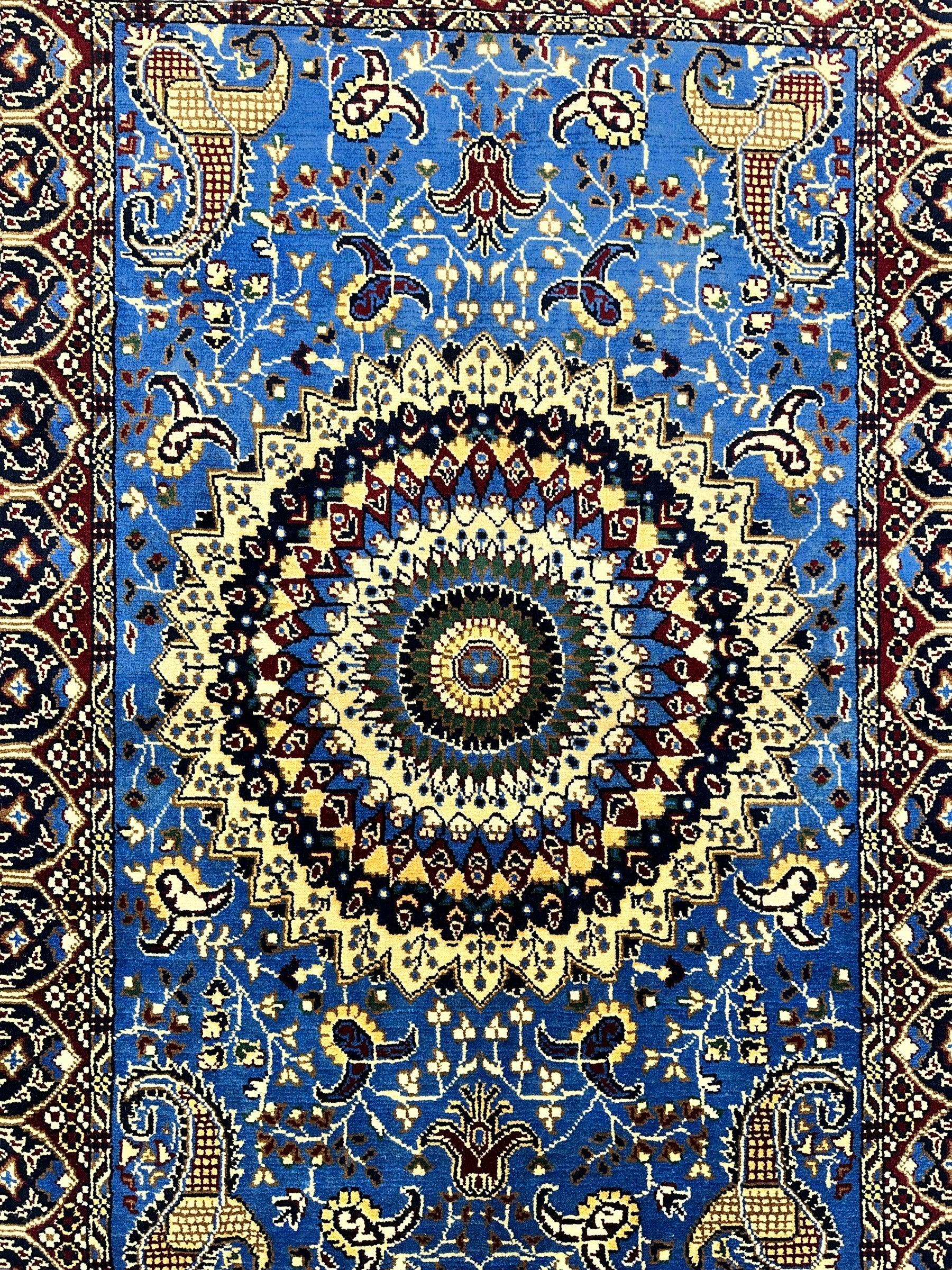 Hand-Knotted Parak Rug – Sky Blue, 40” x 60” | Afghan Wool Rug - Image 5