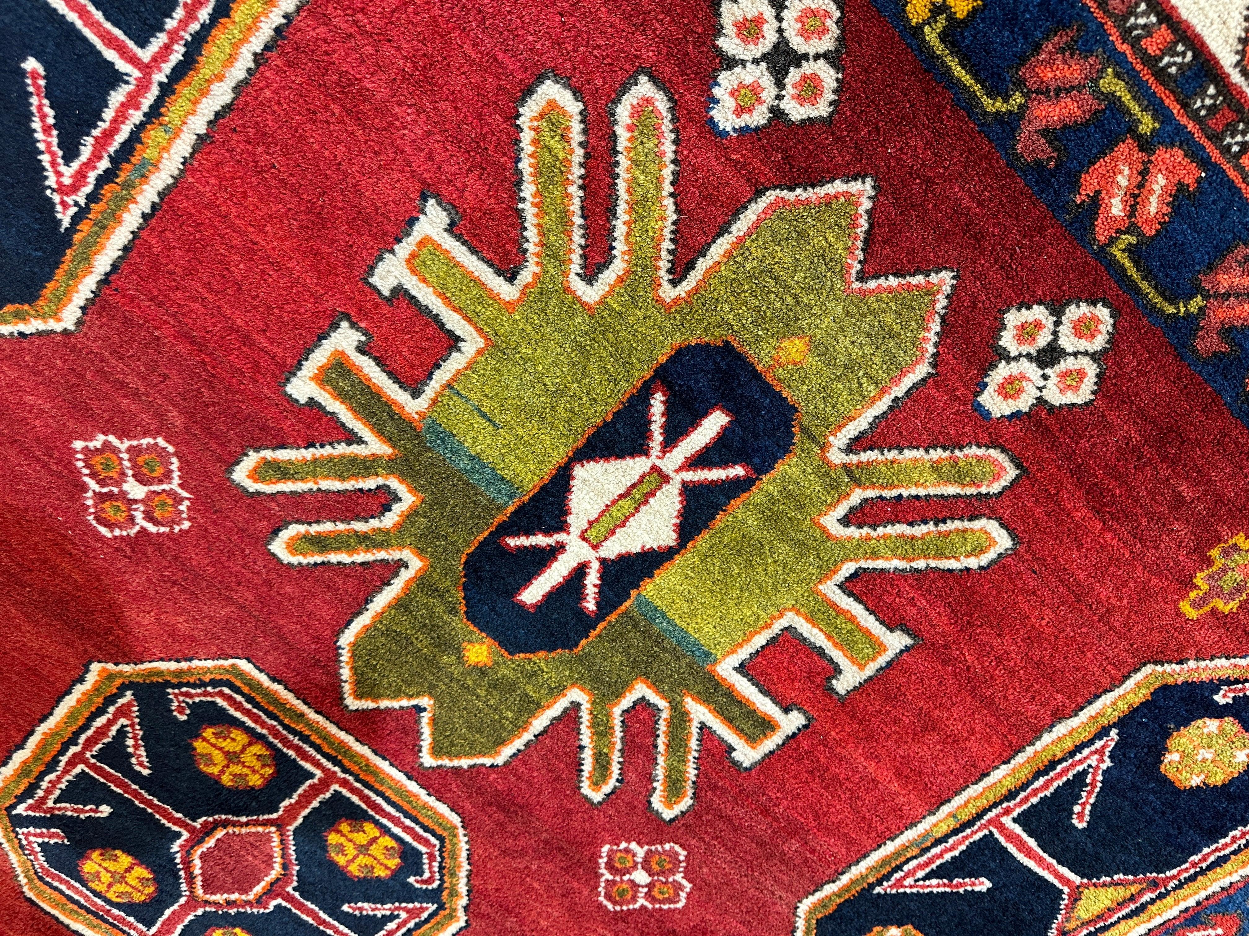 Hand-Knotted Persian Meshgin Wool Rug – 5’ x 11’ – Vintage Tribal Masterpiece - Image 12