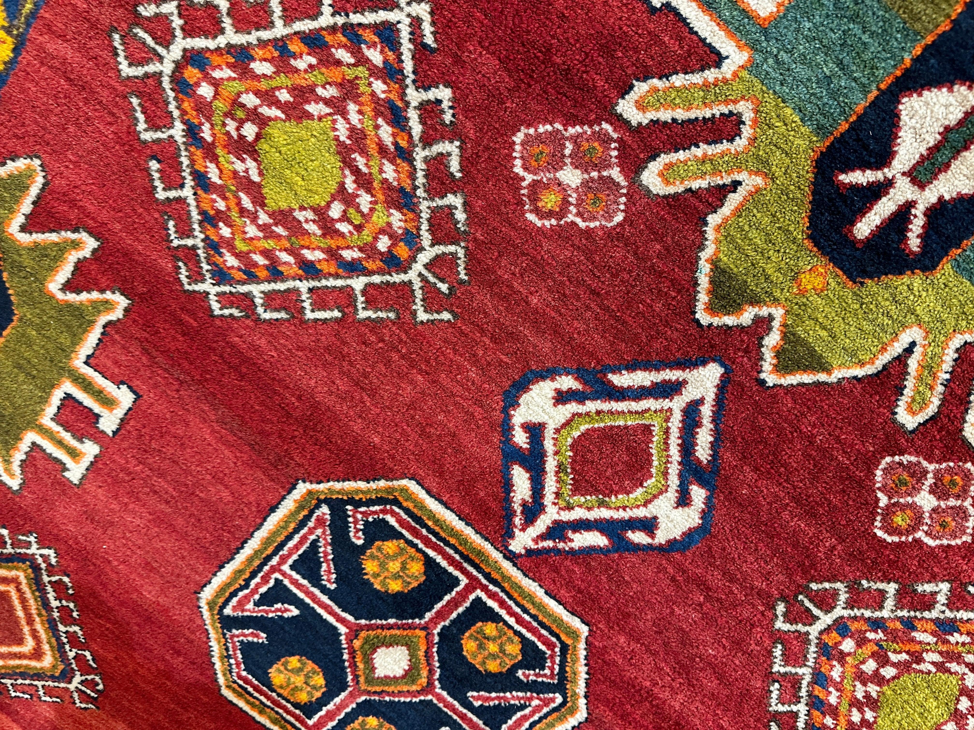 Hand-Knotted Persian Meshgin Wool Rug – 5’ x 11’ – Vintage Tribal Masterpiece - Image 14