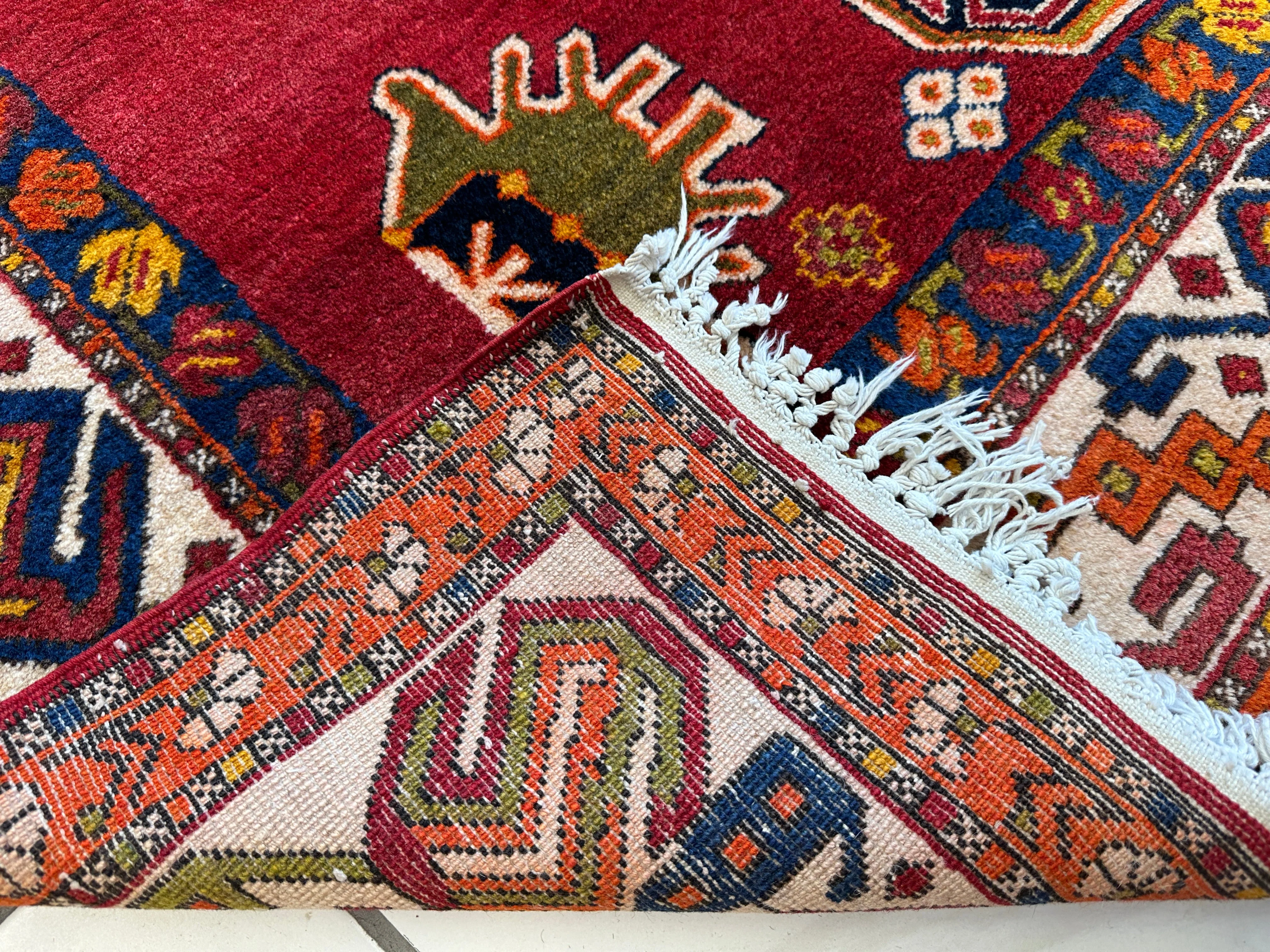 Hand-Knotted Persian Meshgin Wool Rug – 5’ x 11’ – Vintage Tribal Masterpiece - Image 16