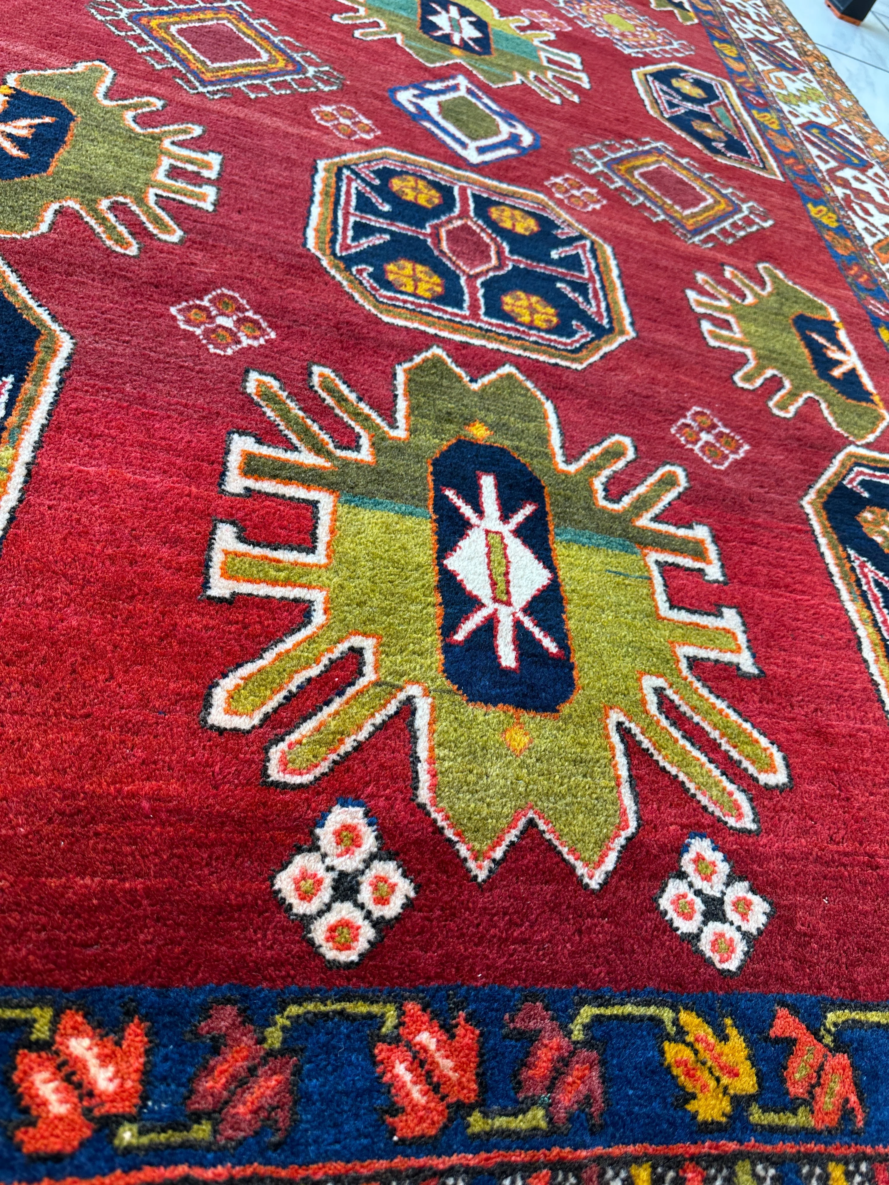 Hand-Knotted Persian Meshgin Wool Rug – 5’ x 11’ – Vintage Tribal Masterpiece - Image 2