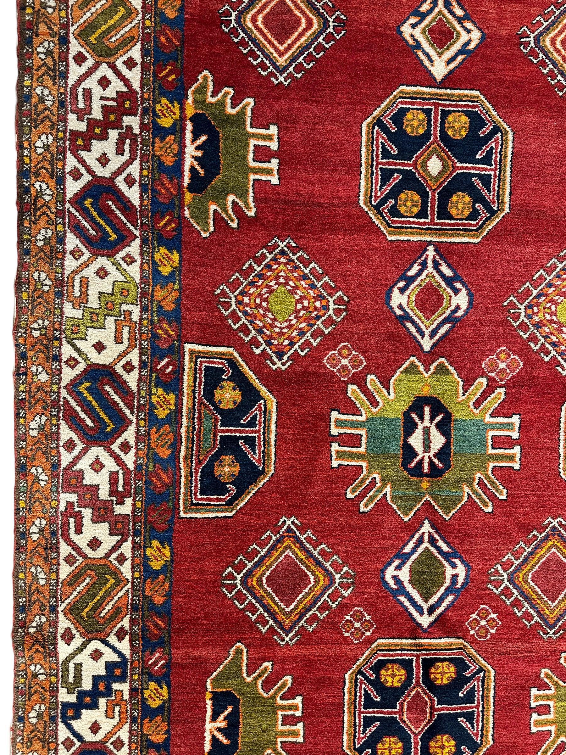 Hand-Knotted Persian Meshgin Wool Rug – 5’ x 11’ – Vintage Tribal Masterpiece - Image 6