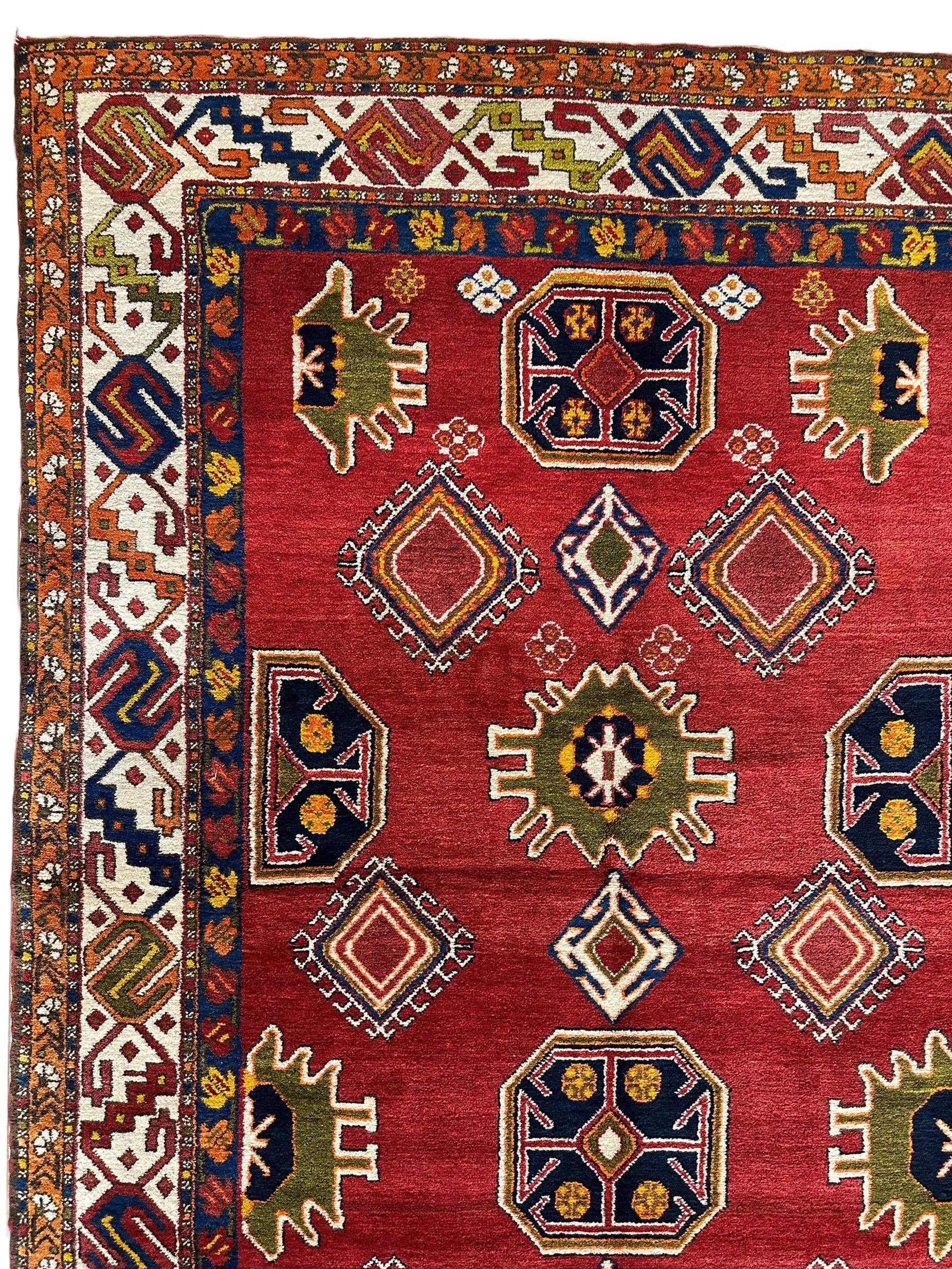 Hand-Knotted Persian Meshgin Wool Rug – 5’ x 11’ – Vintage Tribal Masterpiece - Image 8