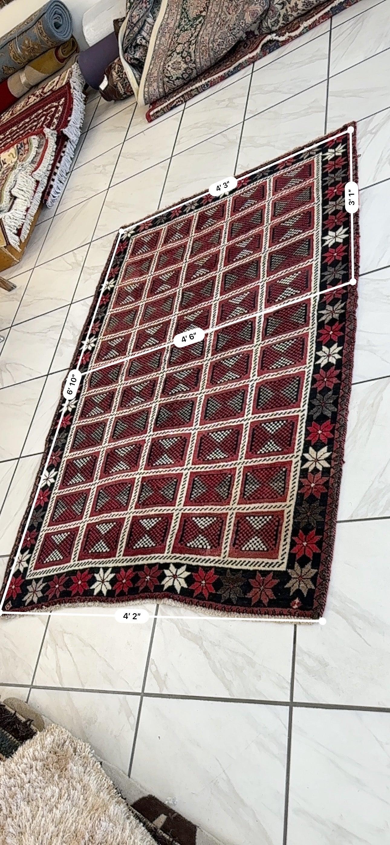 Hand-knotted Persian Tribal Khorramabad Wool Rug 4’3” x 6’10” - Image 11
