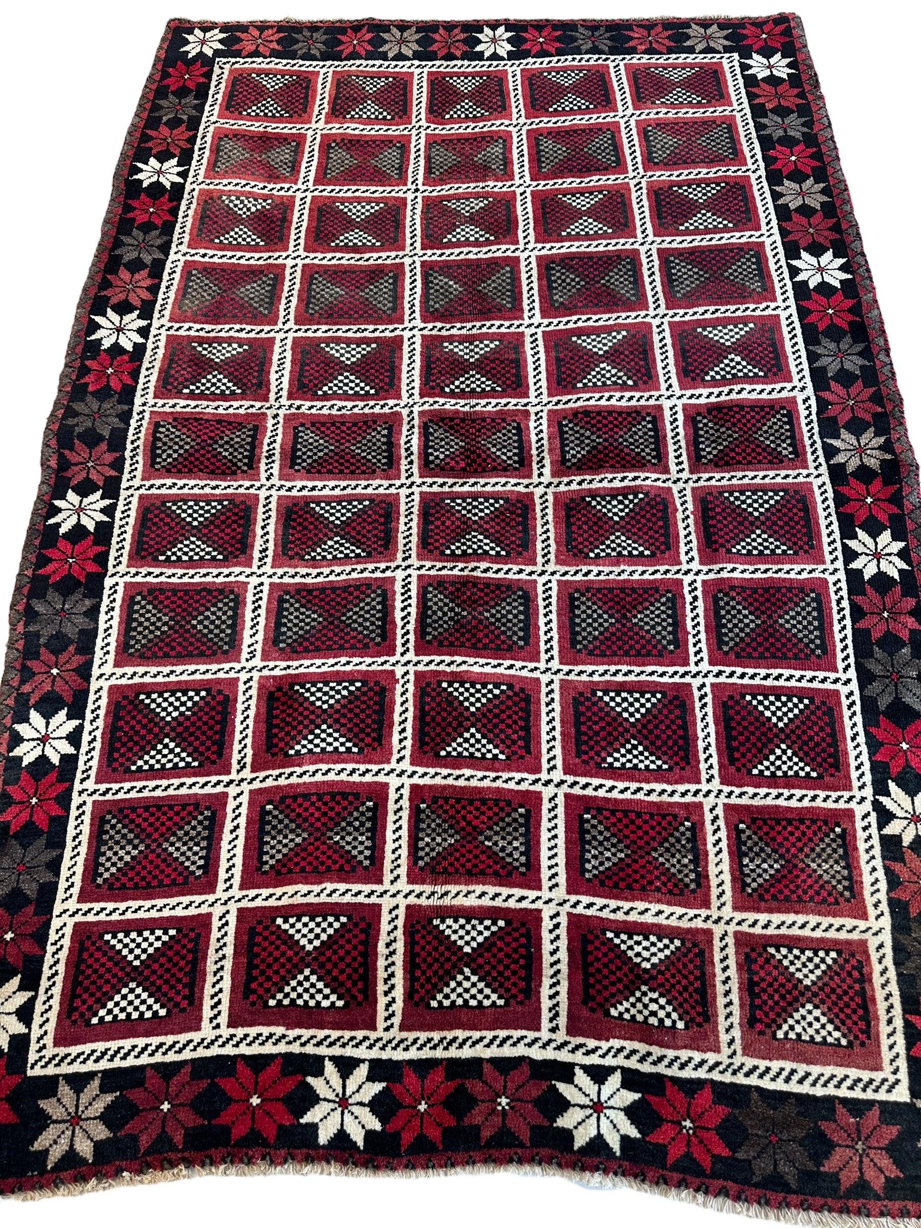 Hand-knotted Persian Tribal Khorramabad Wool Rug 4’3” x 6’10” - Image 3