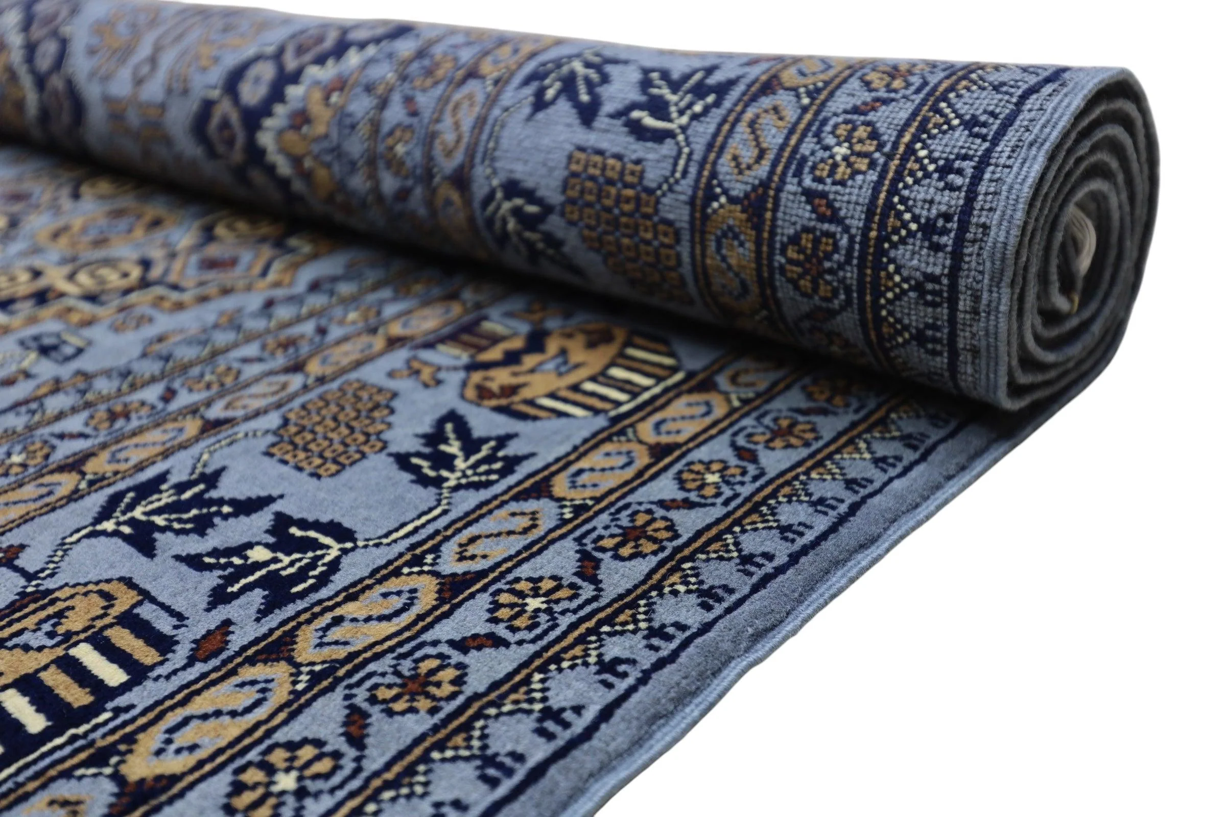 Hand-Knotted Zerkhaki Afghan Wool Area Rug – 6'11" x 10'3" | Elegant Grey-Toned Design - Image 5