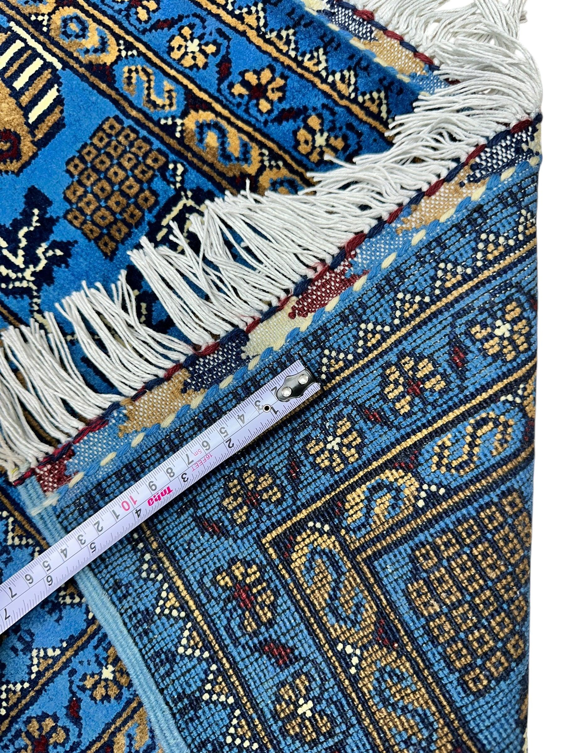 Hand-Knotted Zerkhaki Afghan Wool Area Rug – 6'6" x 10' | Elegant Blue Tones, Handmade Quality - Image 7
