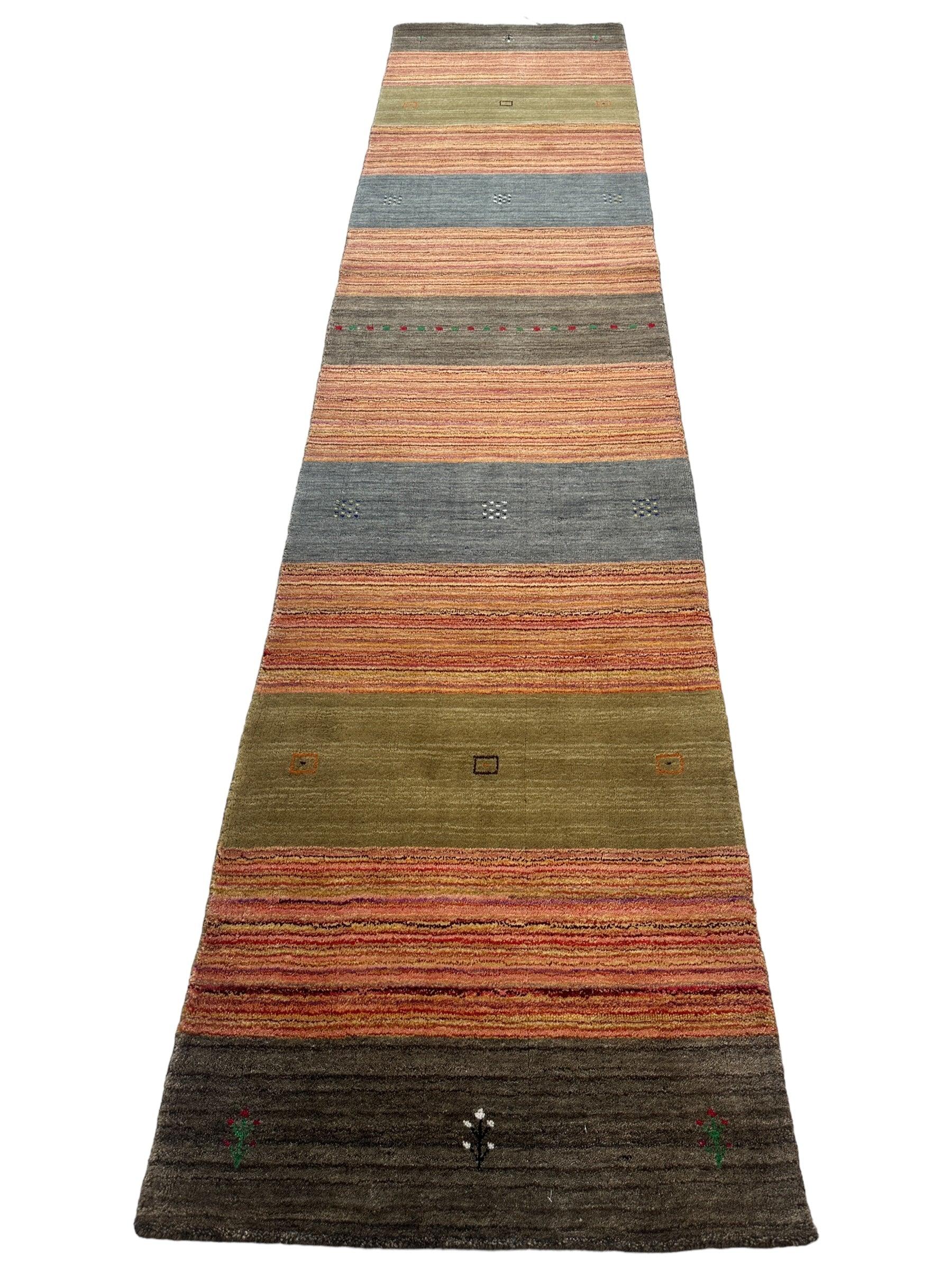 Hand-loomed Indo-Gabbeh Runner Rug 2’7” x 11’4” - Image 4