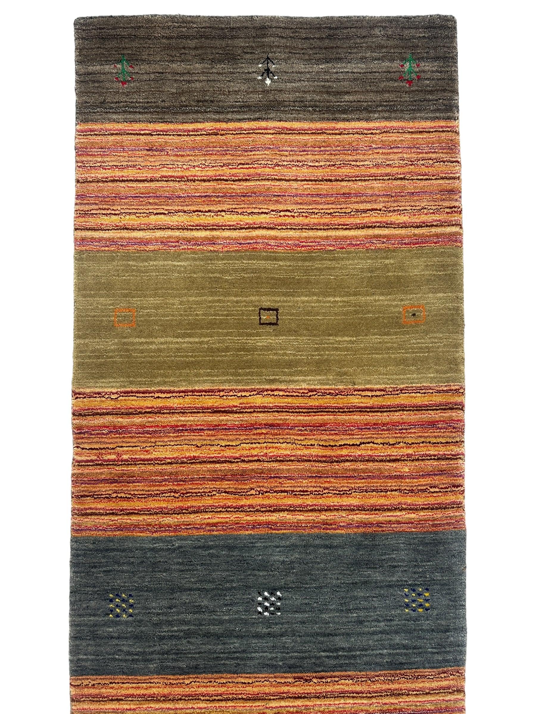 Hand-loomed Indo-Gabbeh Runner Rug 2’7” x 11’4” - Image 5