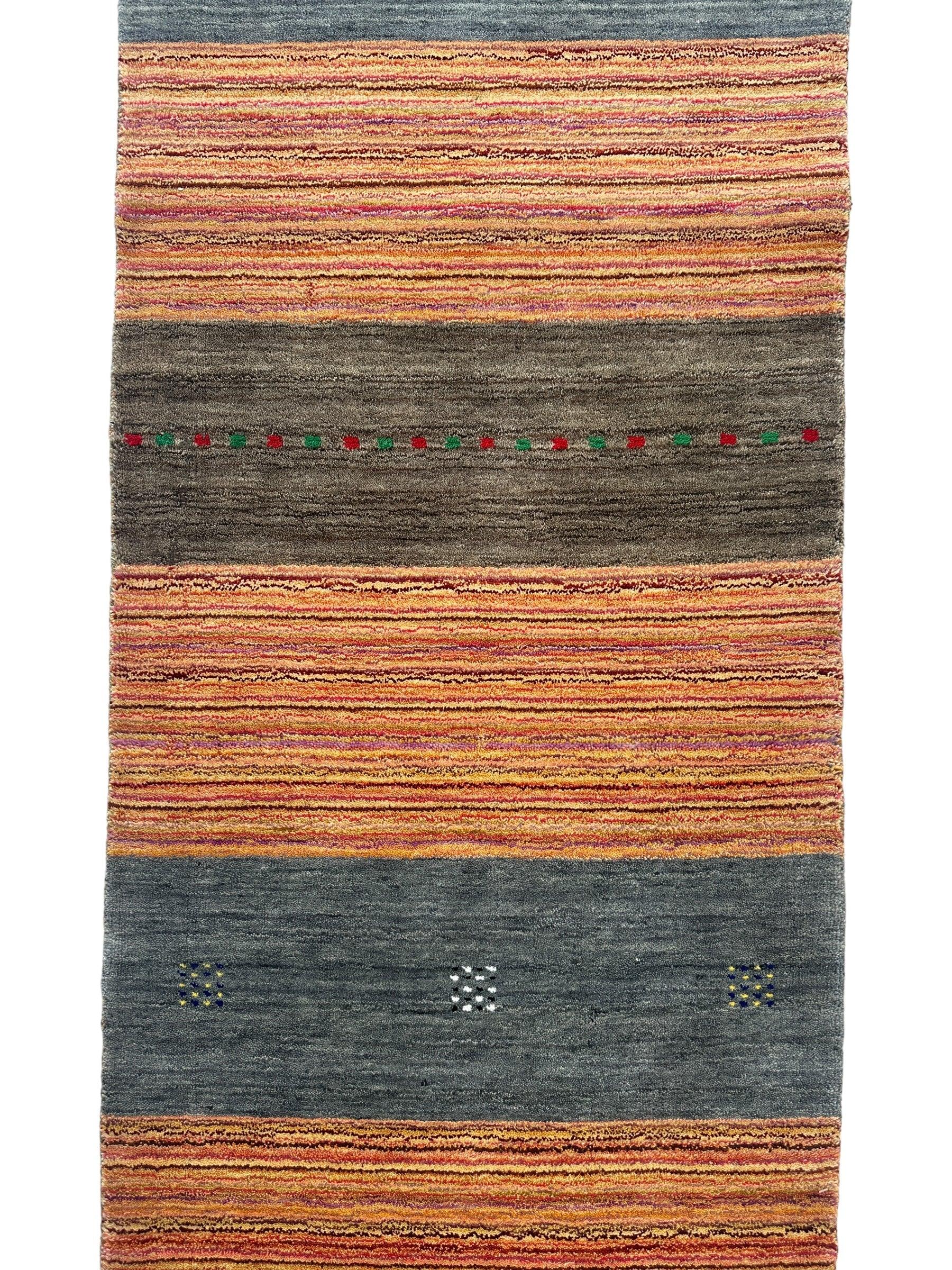 Hand-loomed Indo-Gabbeh Runner Rug 2’7” x 11’4” - Image 7