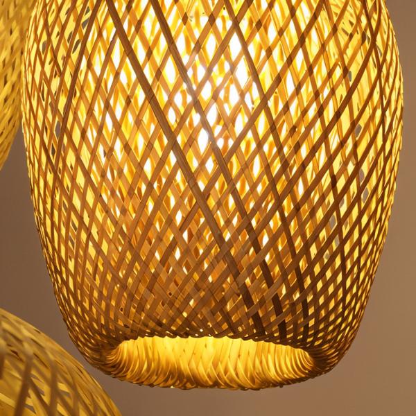 Hand-Weaved Rattan Cocoon Pendant Light - Image 10