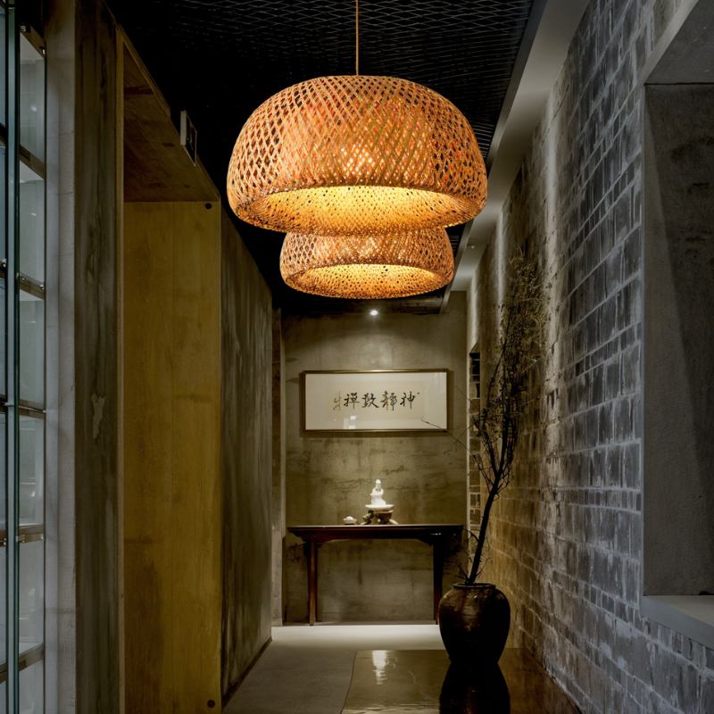 Hand-Weaved Rattan Cocoon Pendant Light - Image 2