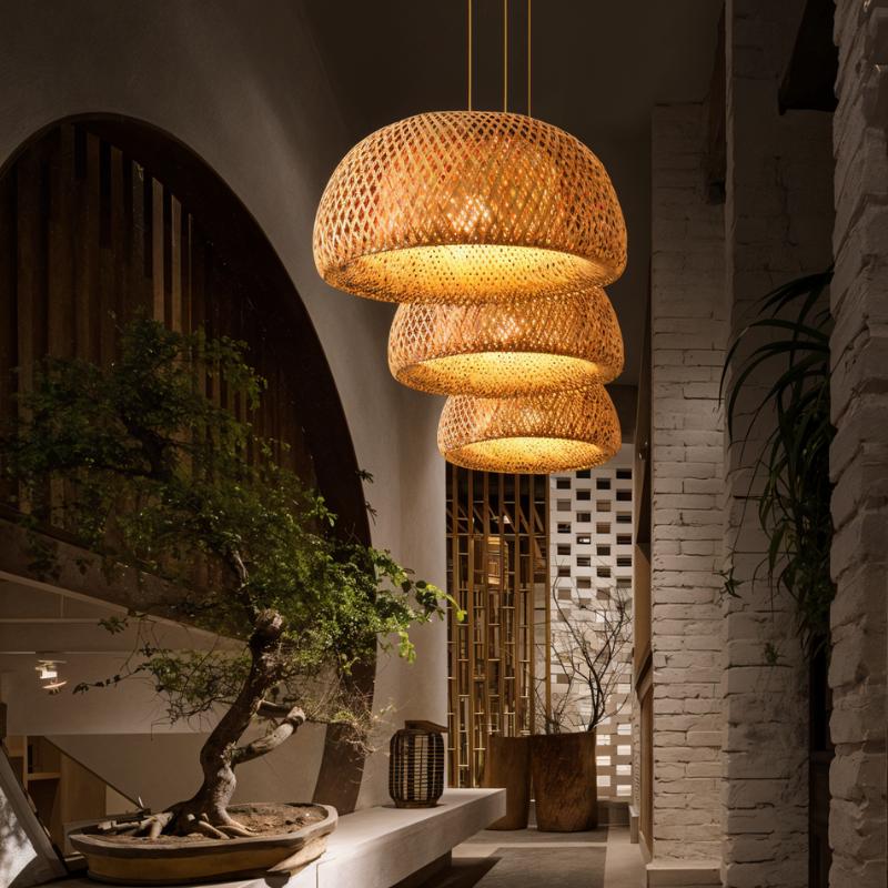 Hand-Weaved Rattan Cocoon Pendant Light - Image 3