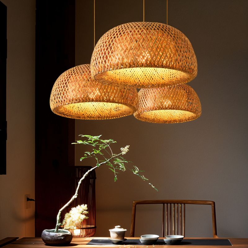 Hand-Weaved Rattan Cocoon Pendant Light - Image 4