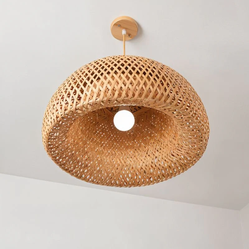 Hand-Weaved Rattan Cocoon Pendant Light - Image 6