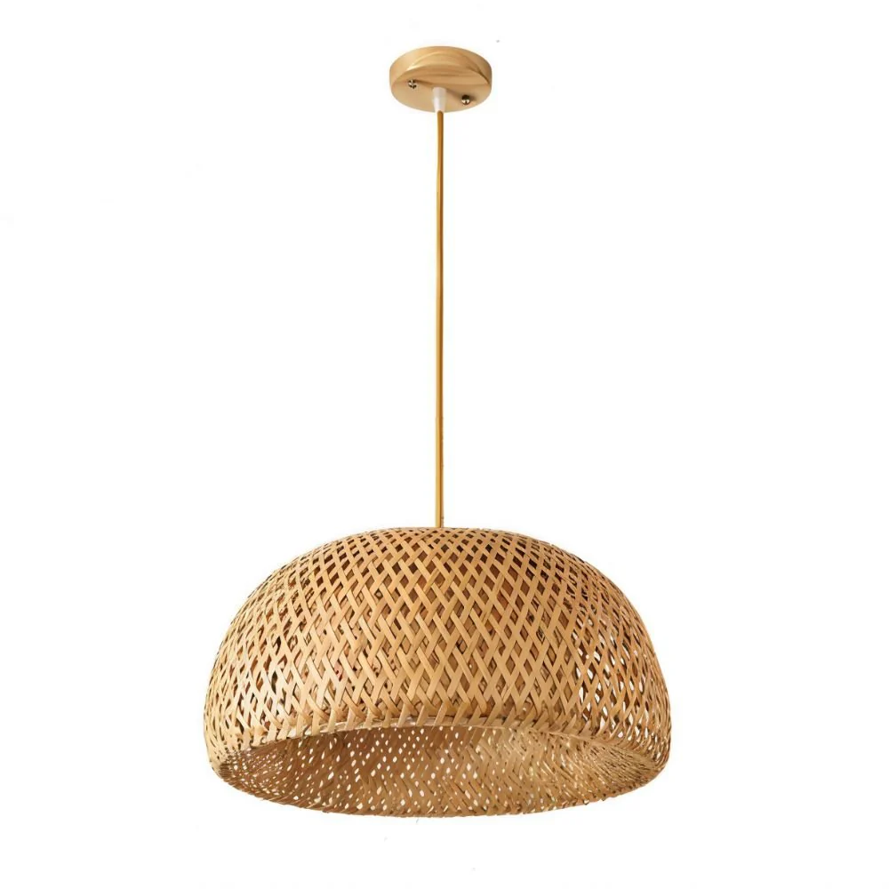 Hand-Weaved Rattan Cocoon Pendant Light - Image 7