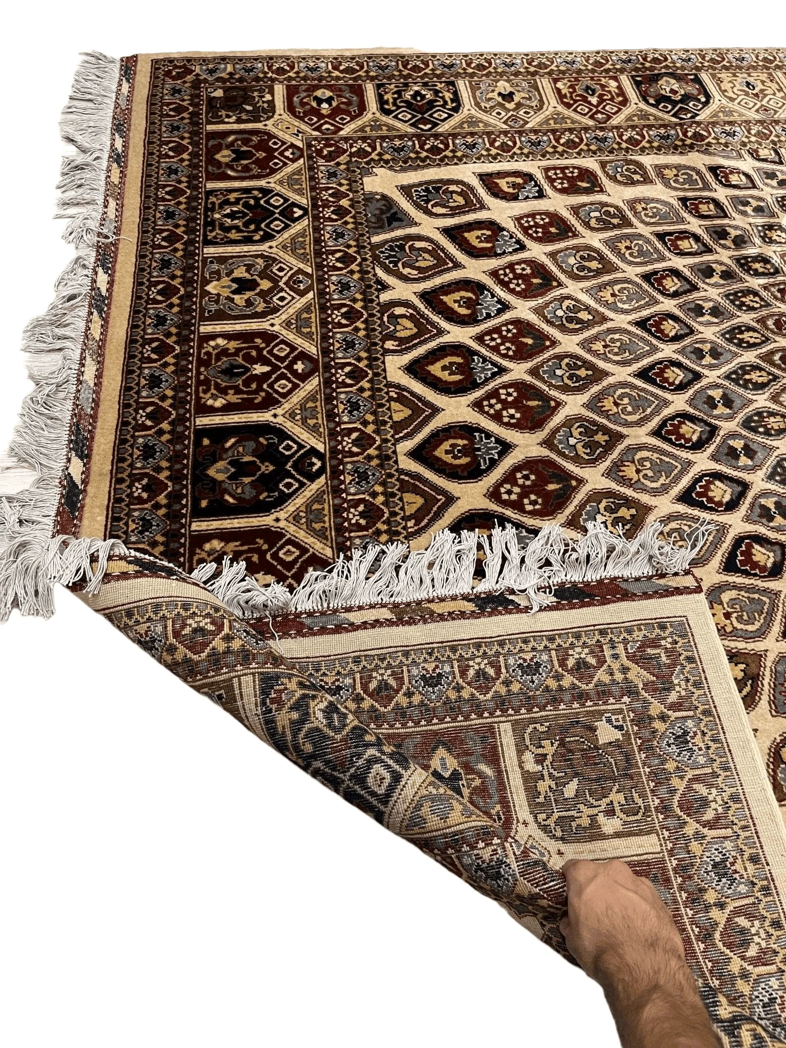 Handmade Afghani Gumbad Dome Area Rug 7x10 ft - Image 3