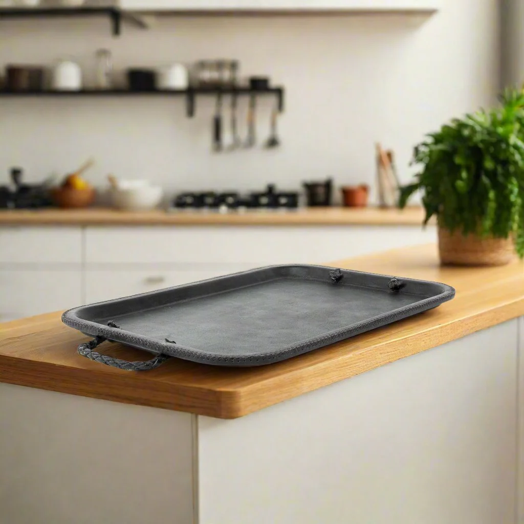 Hermana | 16” Serving Tray with Embroidered Handles - Image 4