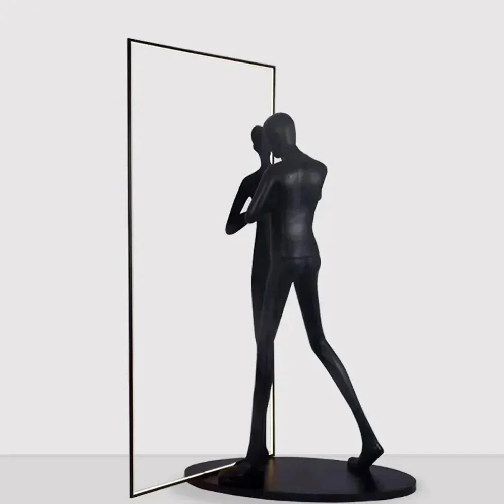 Human Mirror Sculpture Floor Lamp - Image 13