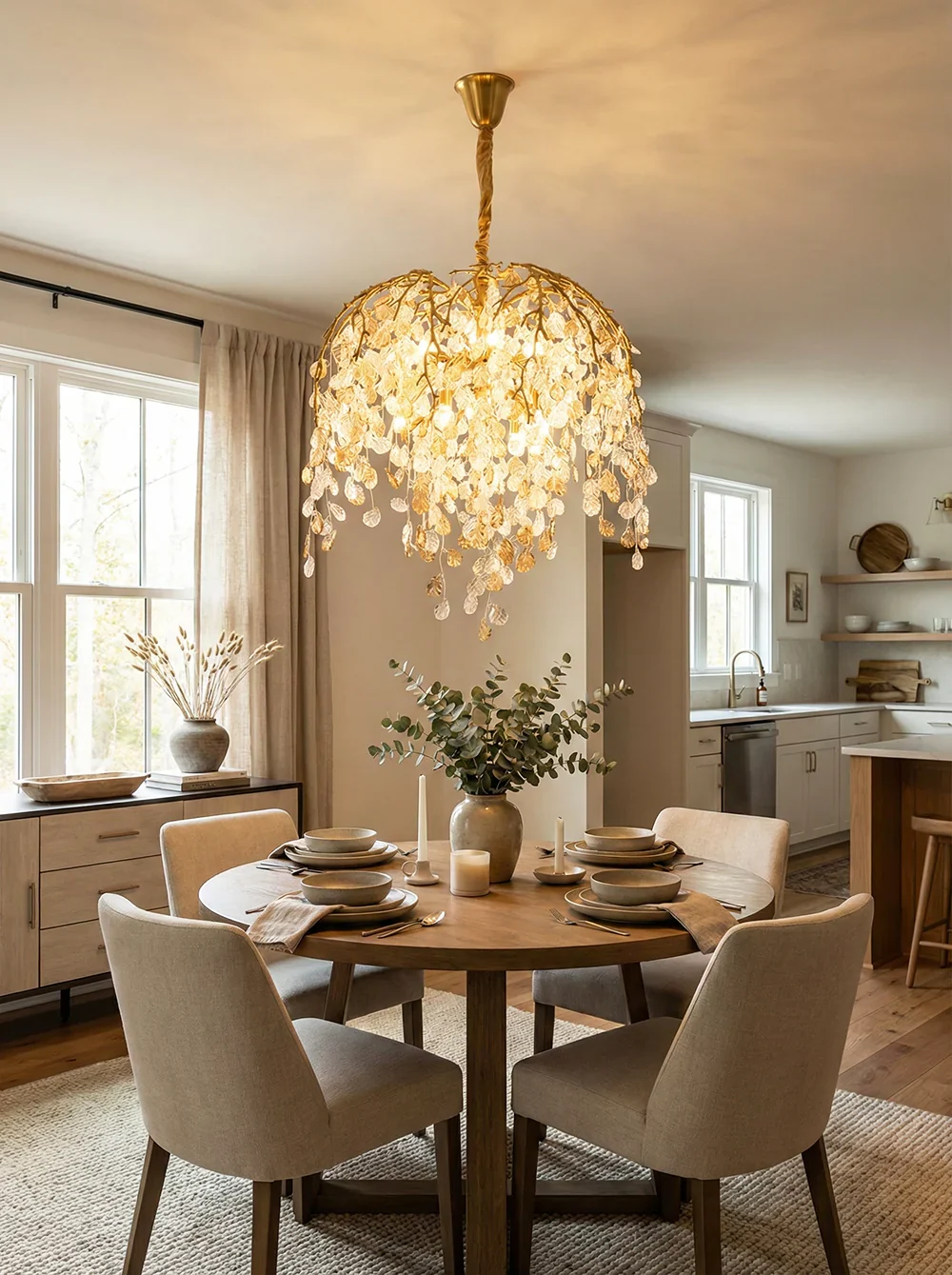 Idyllic Glass Leaves Chandelier - Image 2