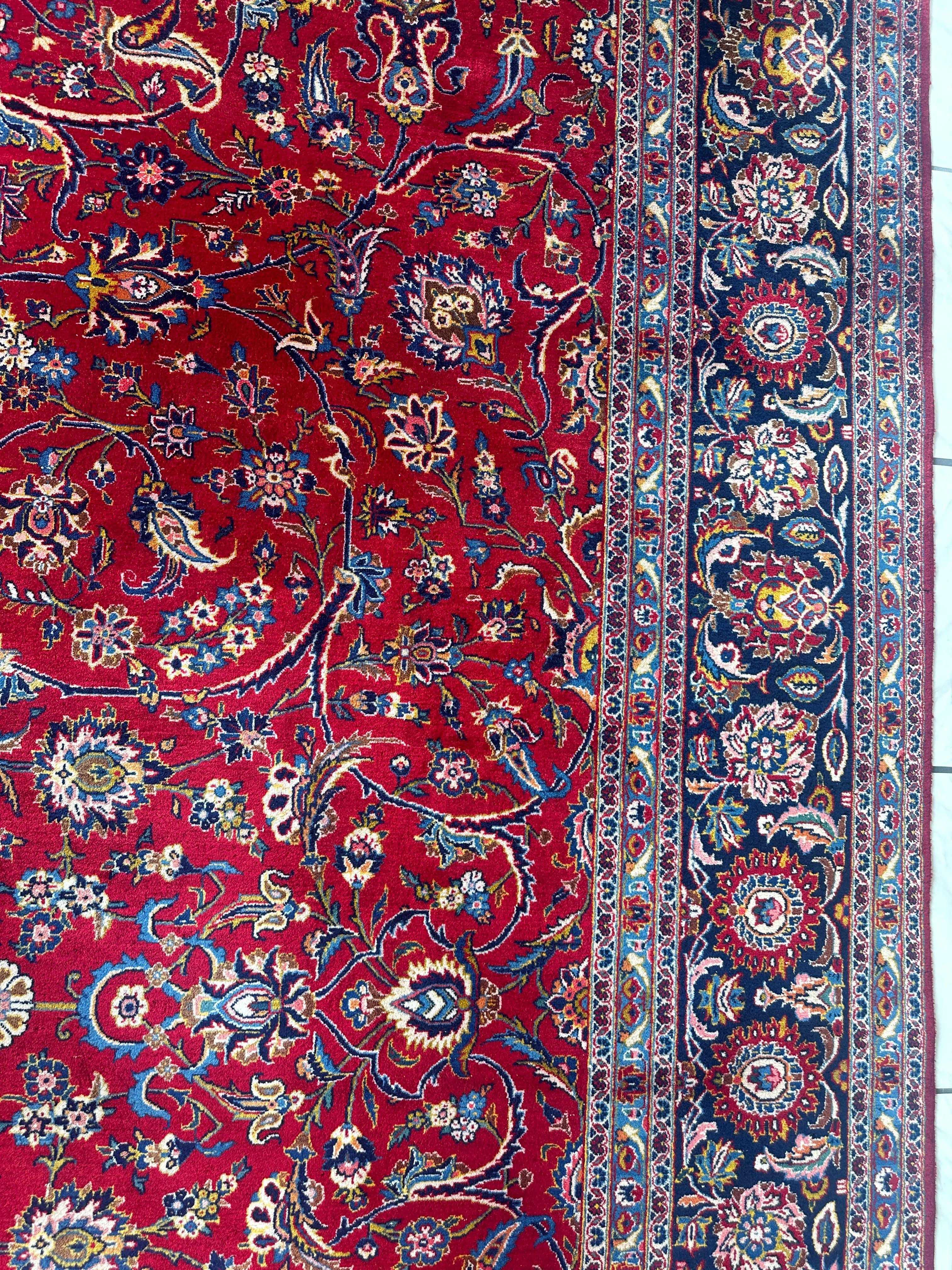 Incredible Persian Kashan All Over Wool Rug 10’2” x 14’ - Image 14