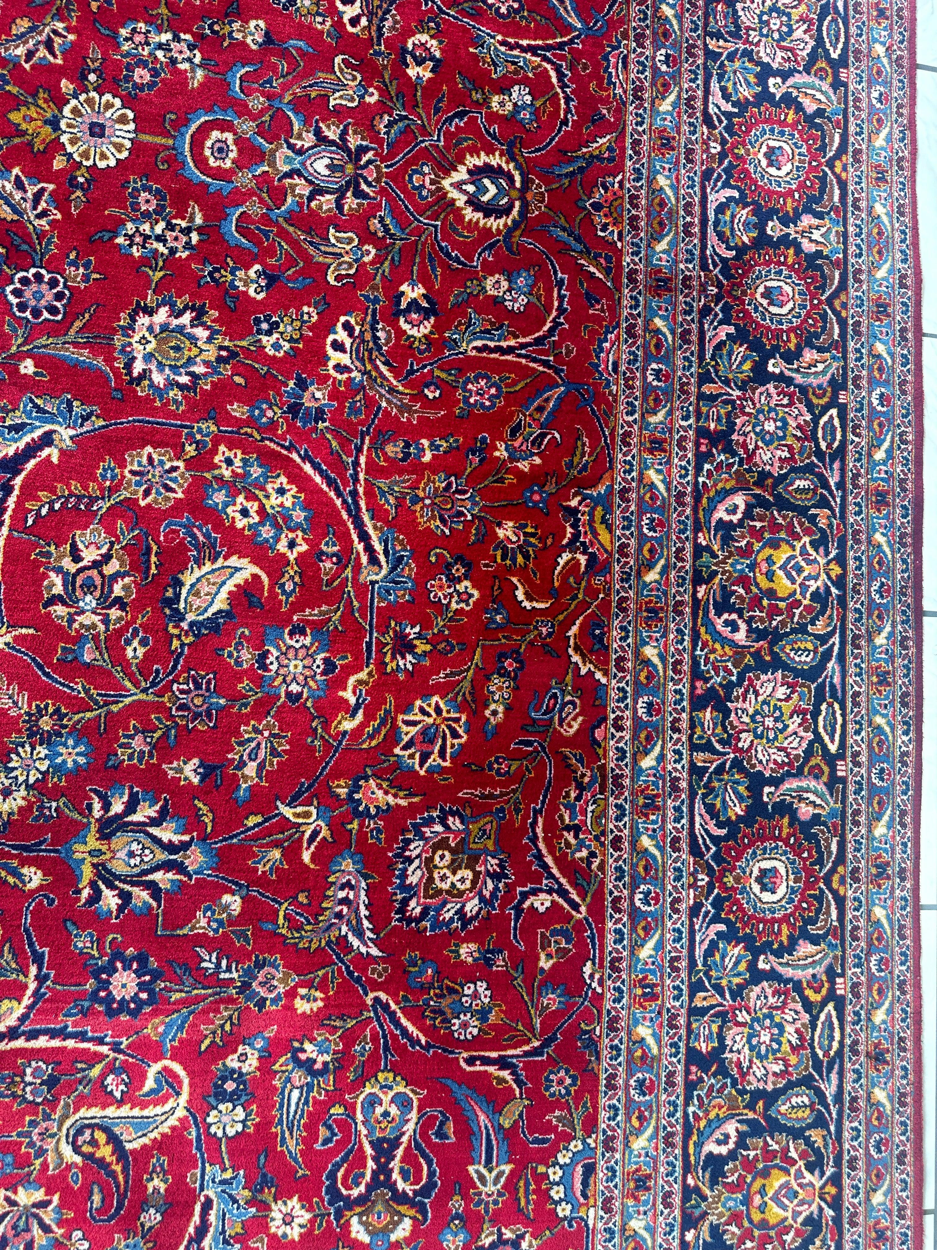 Incredible Persian Kashan All Over Wool Rug 10’2” x 14’ - Image 15