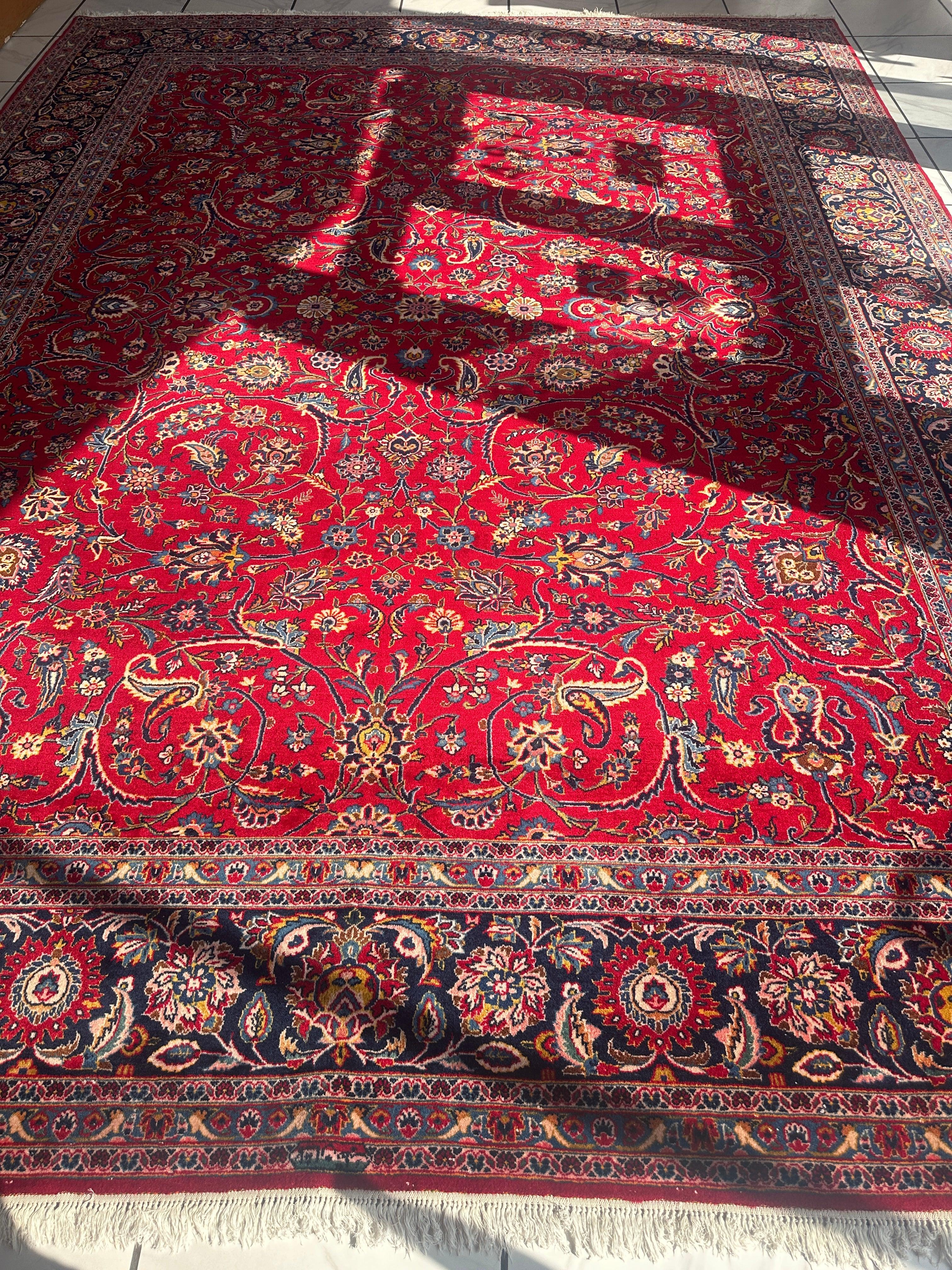 Incredible Persian Kashan All Over Wool Rug 10’2” x 14’ - Image 21
