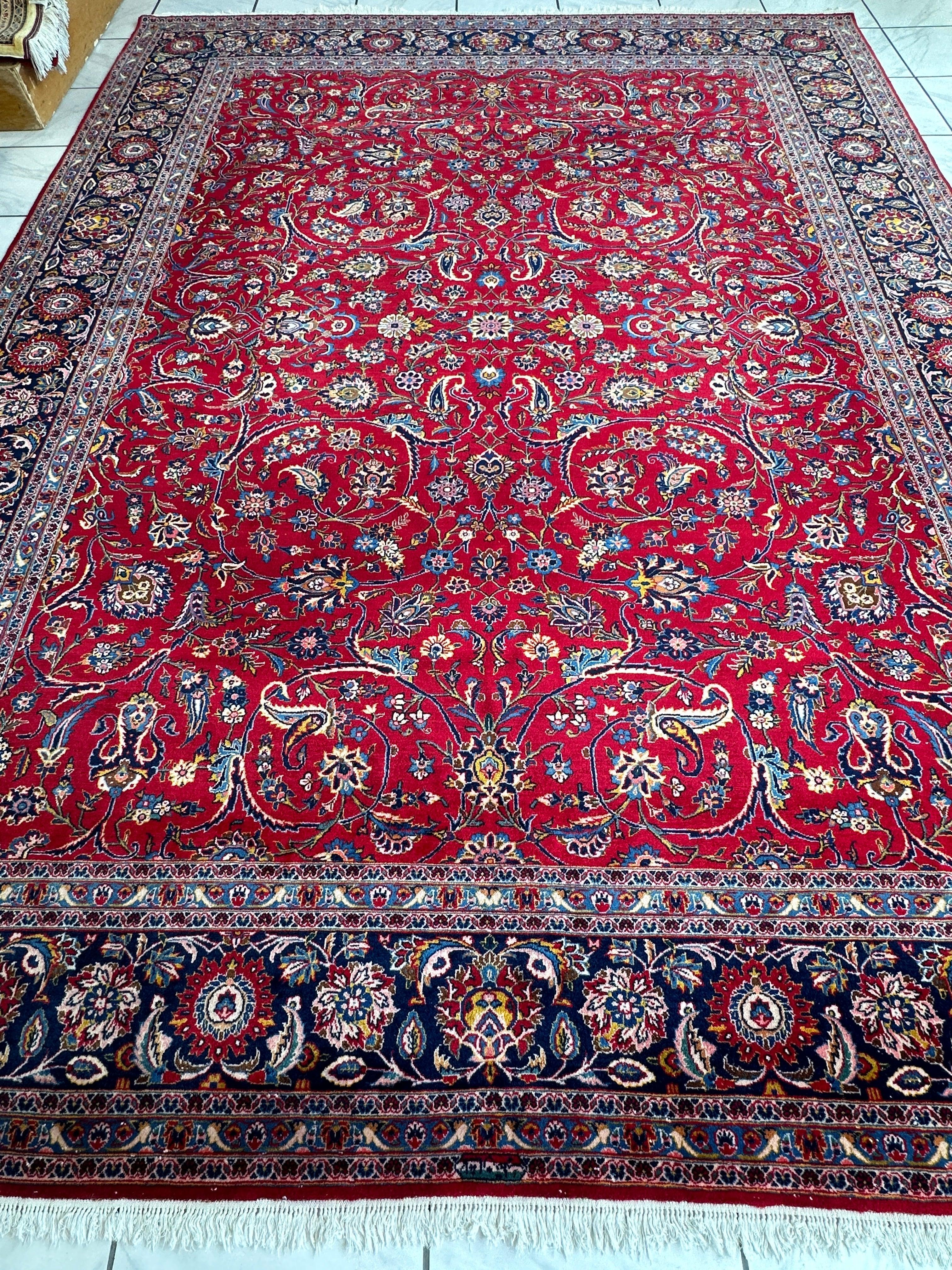 Incredible Persian Kashan All Over Wool Rug 10’2” x 14’ - Image 3