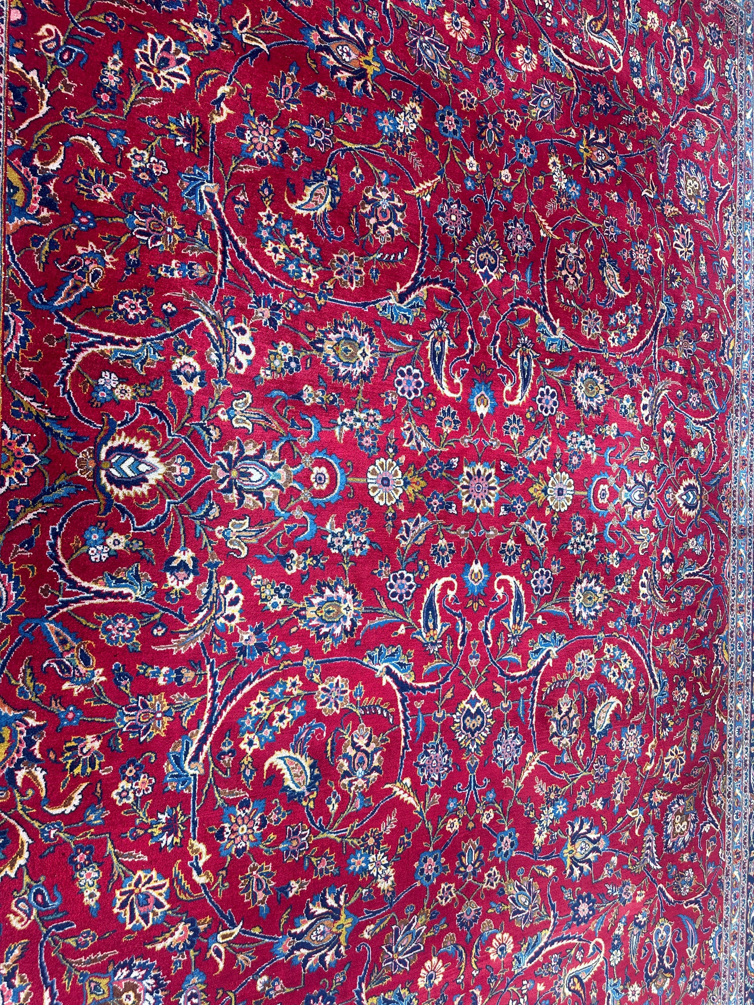 Incredible Persian Kashan All Over Wool Rug 10’2” x 14’ - Image 5