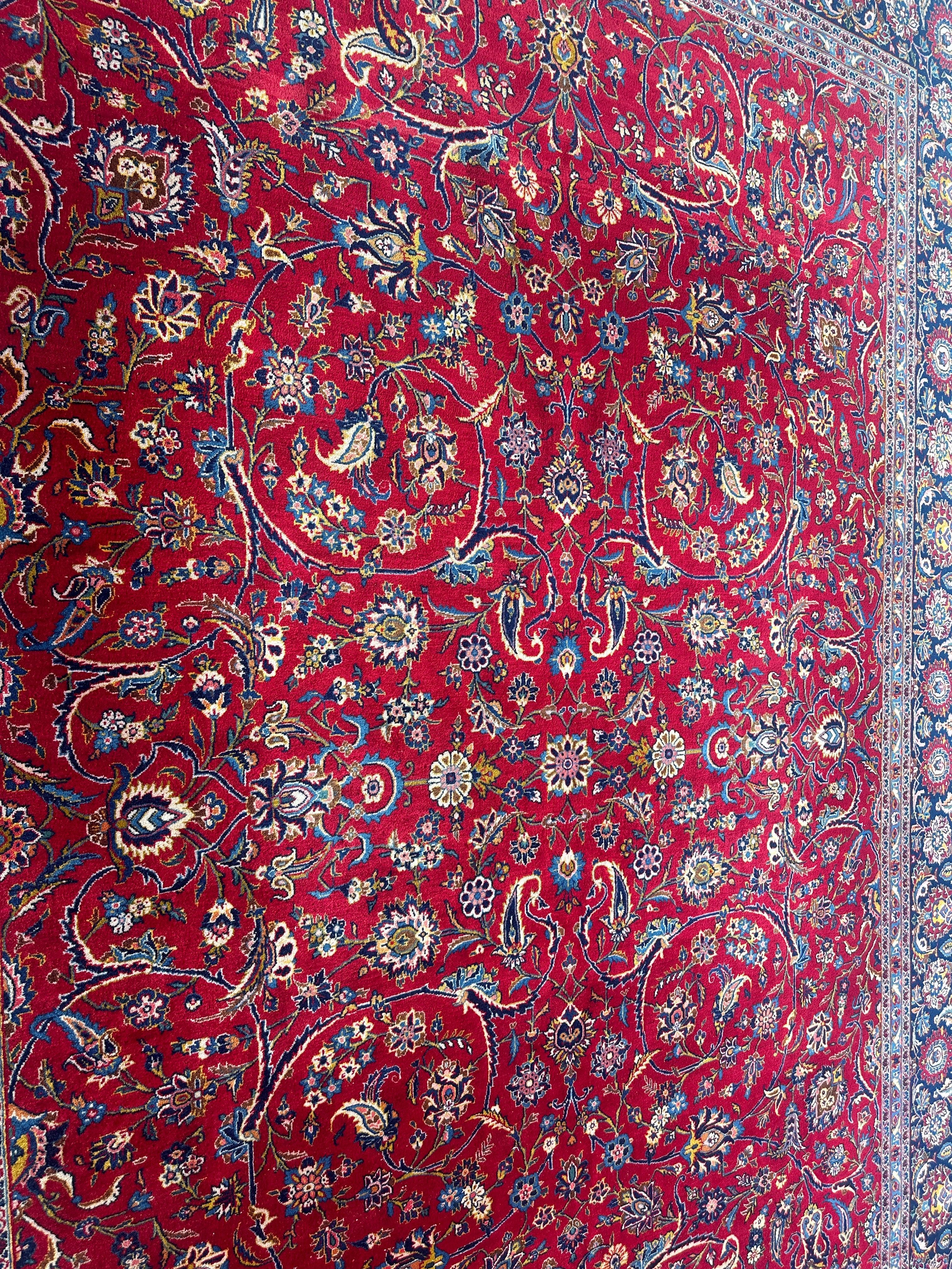 Incredible Persian Kashan All Over Wool Rug 10’2” x 14’ - Image 6