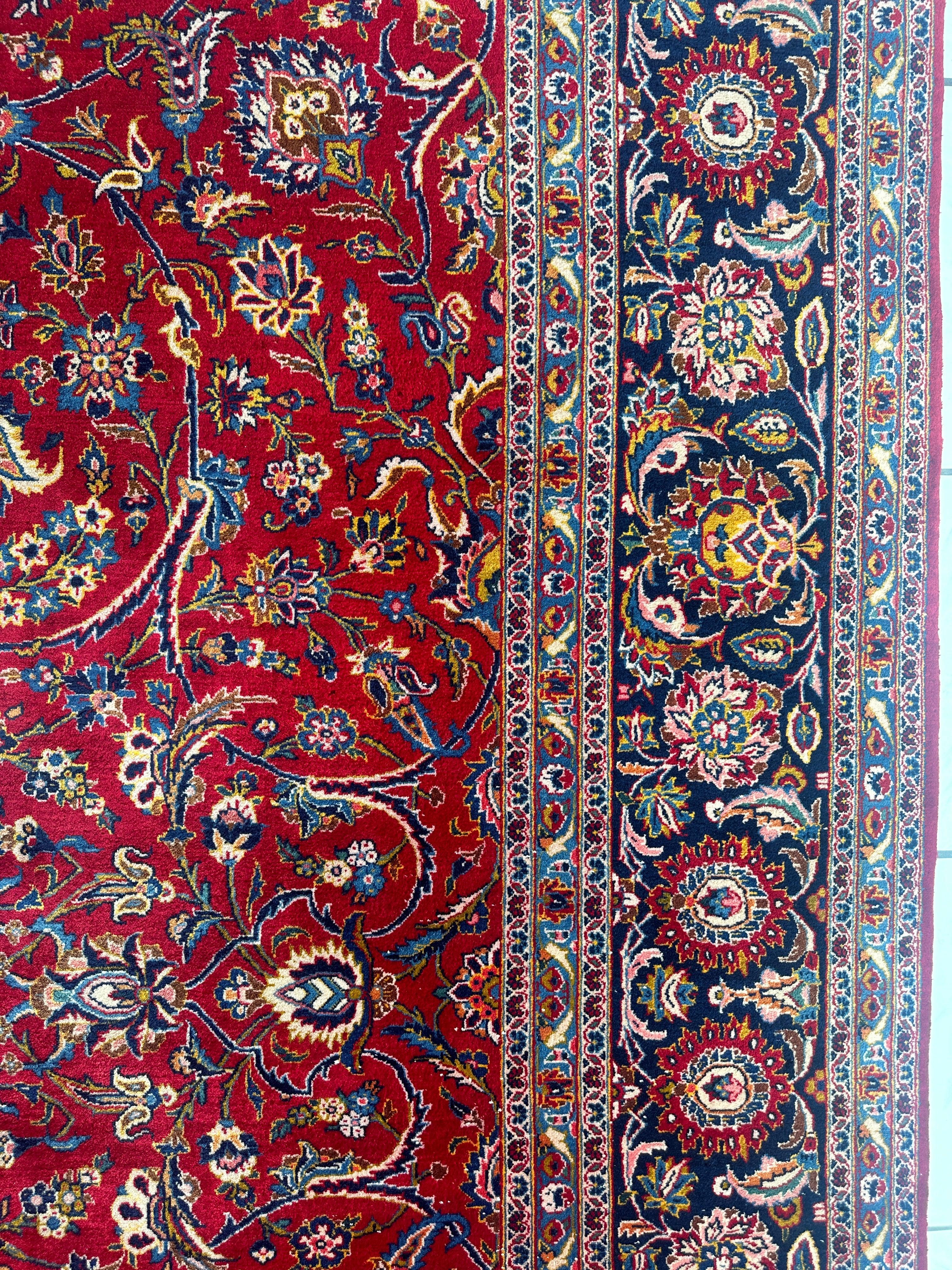 Incredible Persian Kashan All Over Wool Rug 10’2” x 14’ - Image 9