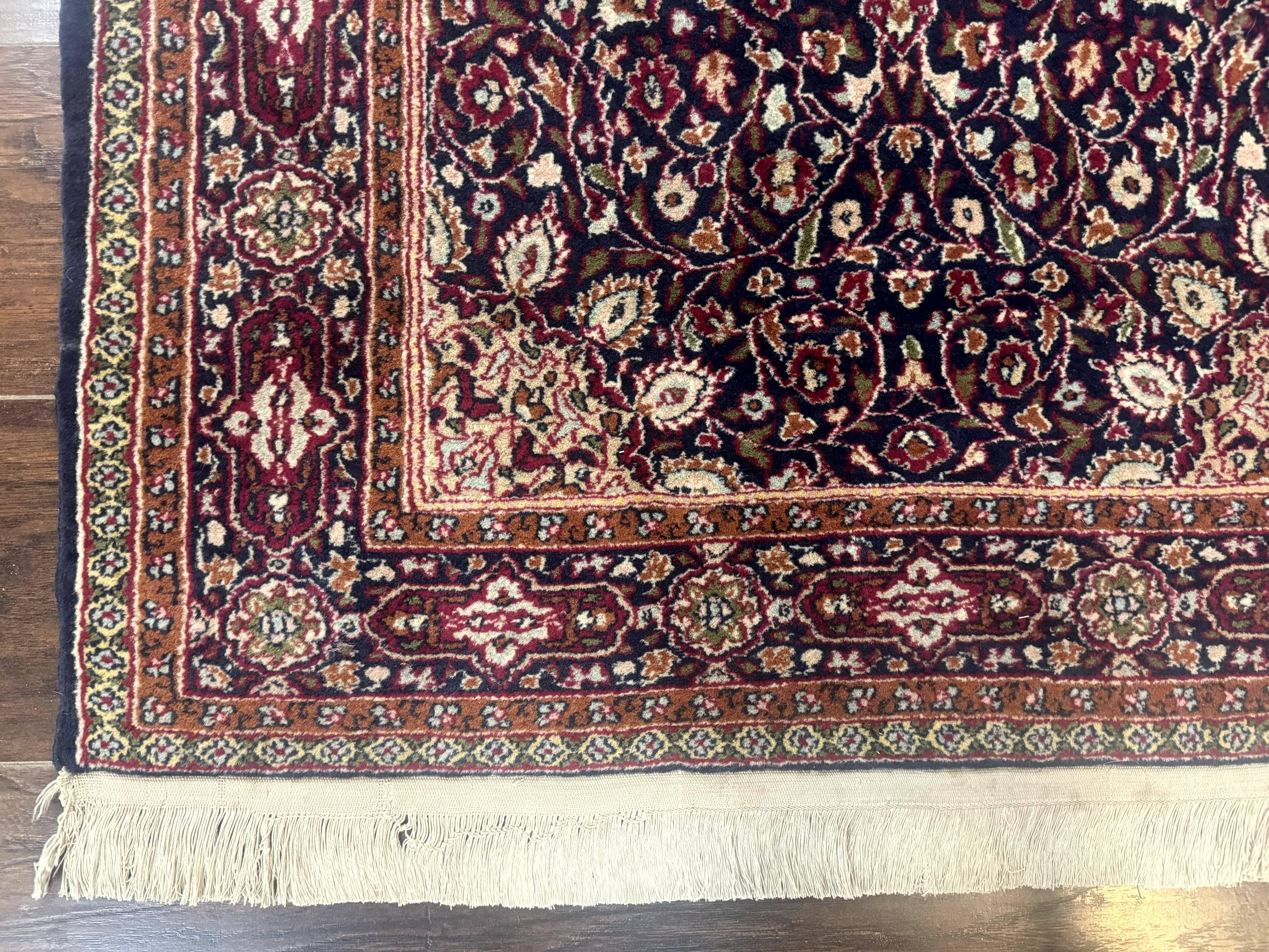 Indo Kashmiri Rug 3x5, Navy Blue, Very Fine 400 KPSI, Pair B - Image 8