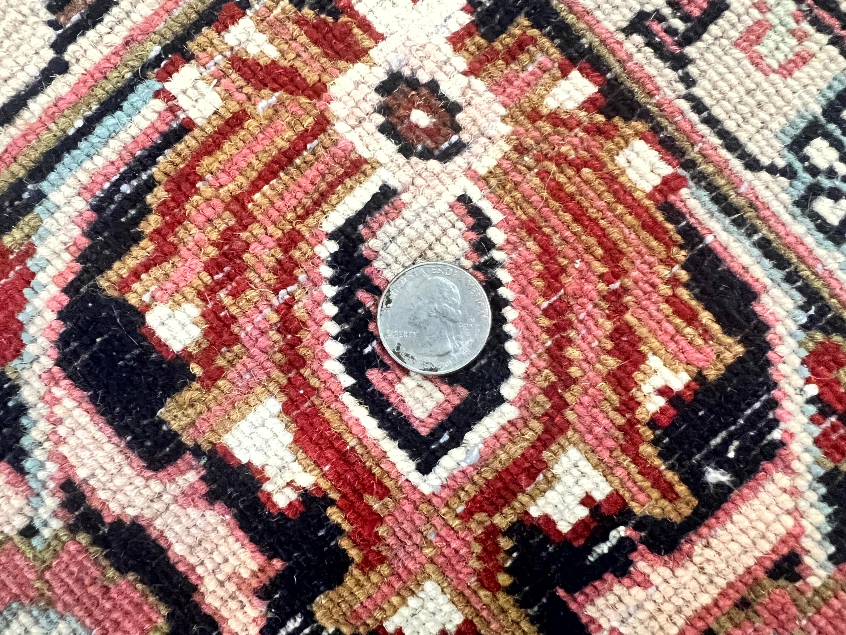 Indo Persian Sarouk Rug 8x10, Red, Floral Allover, Handmade Vintage Wool Carpet, Traditional Rug - Image 11
