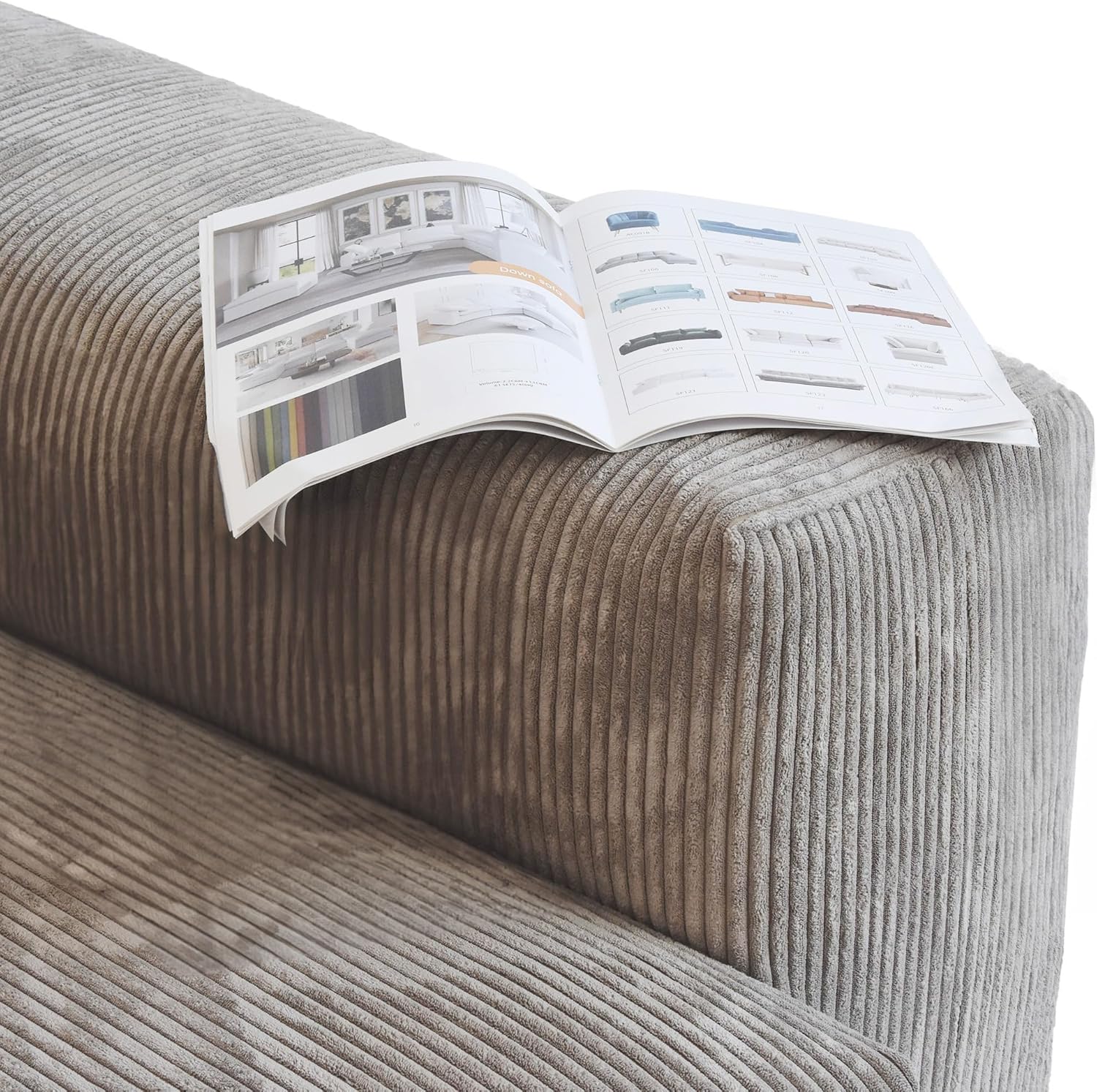 Kanso Corduroy Modular Bouclé Cloud Couch - Brown - 2-Seater Sofa - Image 4