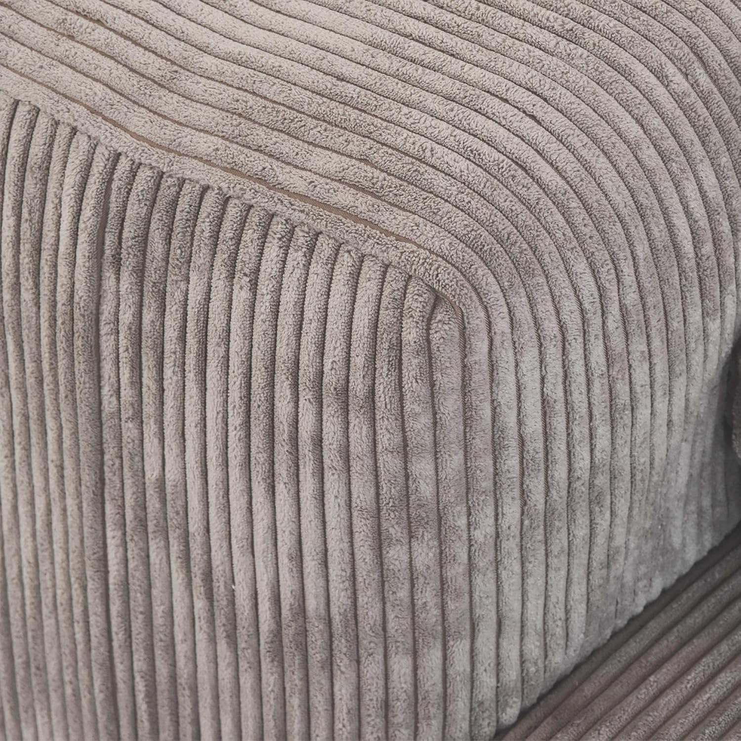 Kanso Corduroy Modular Bouclé Cloud Couch - Brown - 3-Seater Sectional Sofa with Ottoman - Image 5