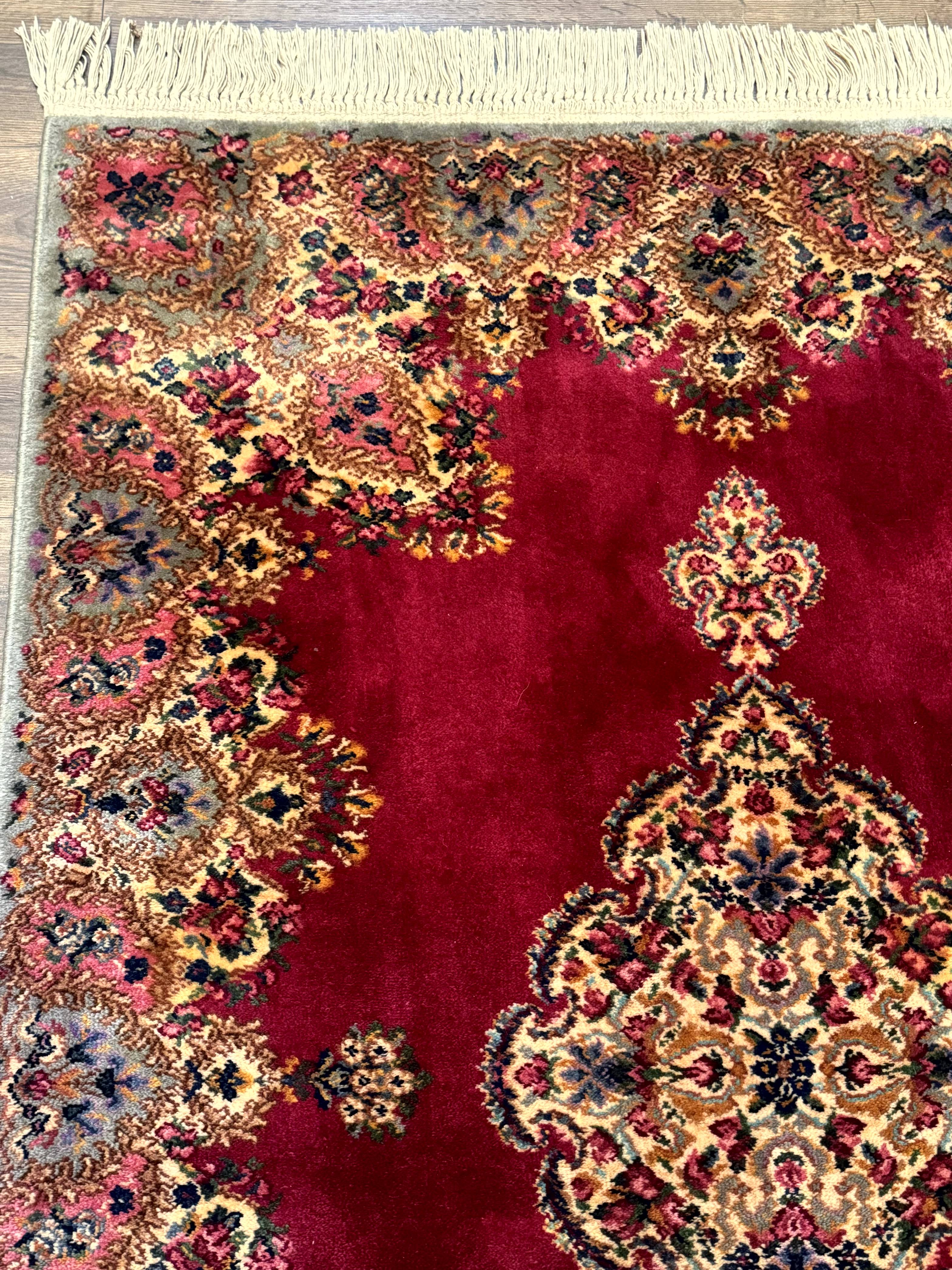 Karastan Rug 4x6 Red Medallion Kirman #762, Wool Vintage Original 700 Series - Image 6