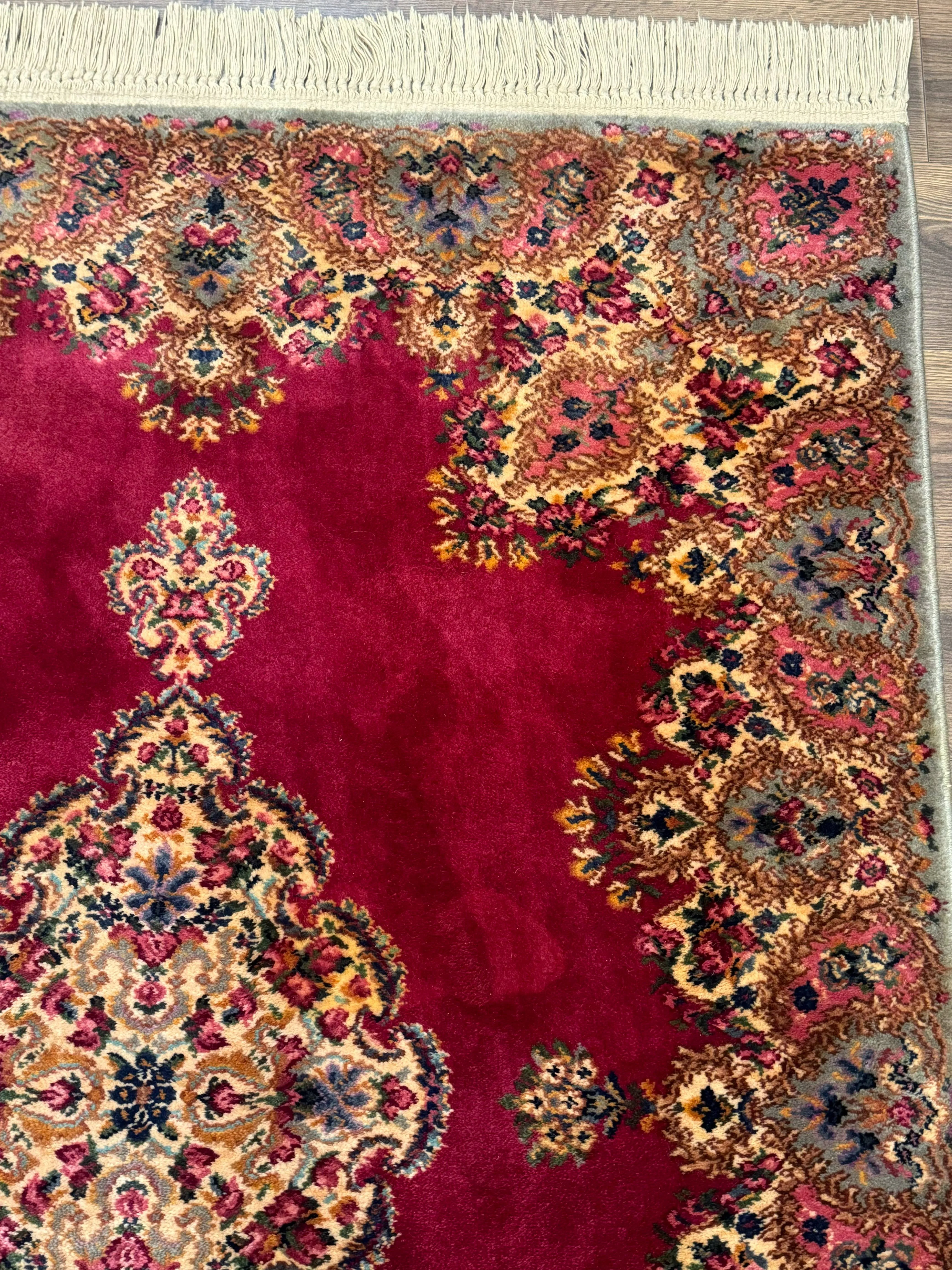 Karastan Rug 4x6 Red Medallion Kirman #762, Wool Vintage Original 700 Series - Image 7