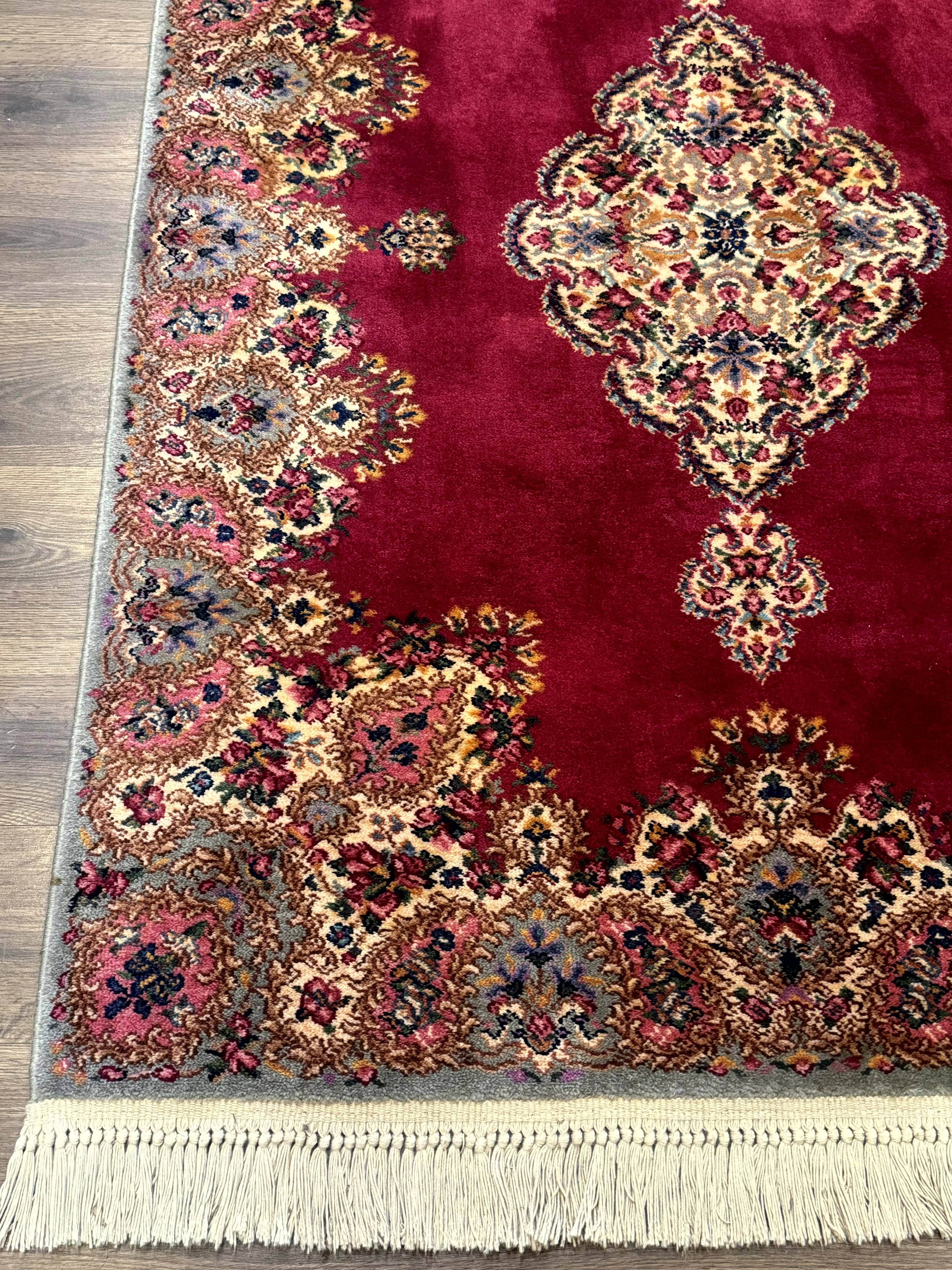 Karastan Rug 4x6 Red Medallion Kirman #762, Wool Vintage Original 700 Series - Image 8