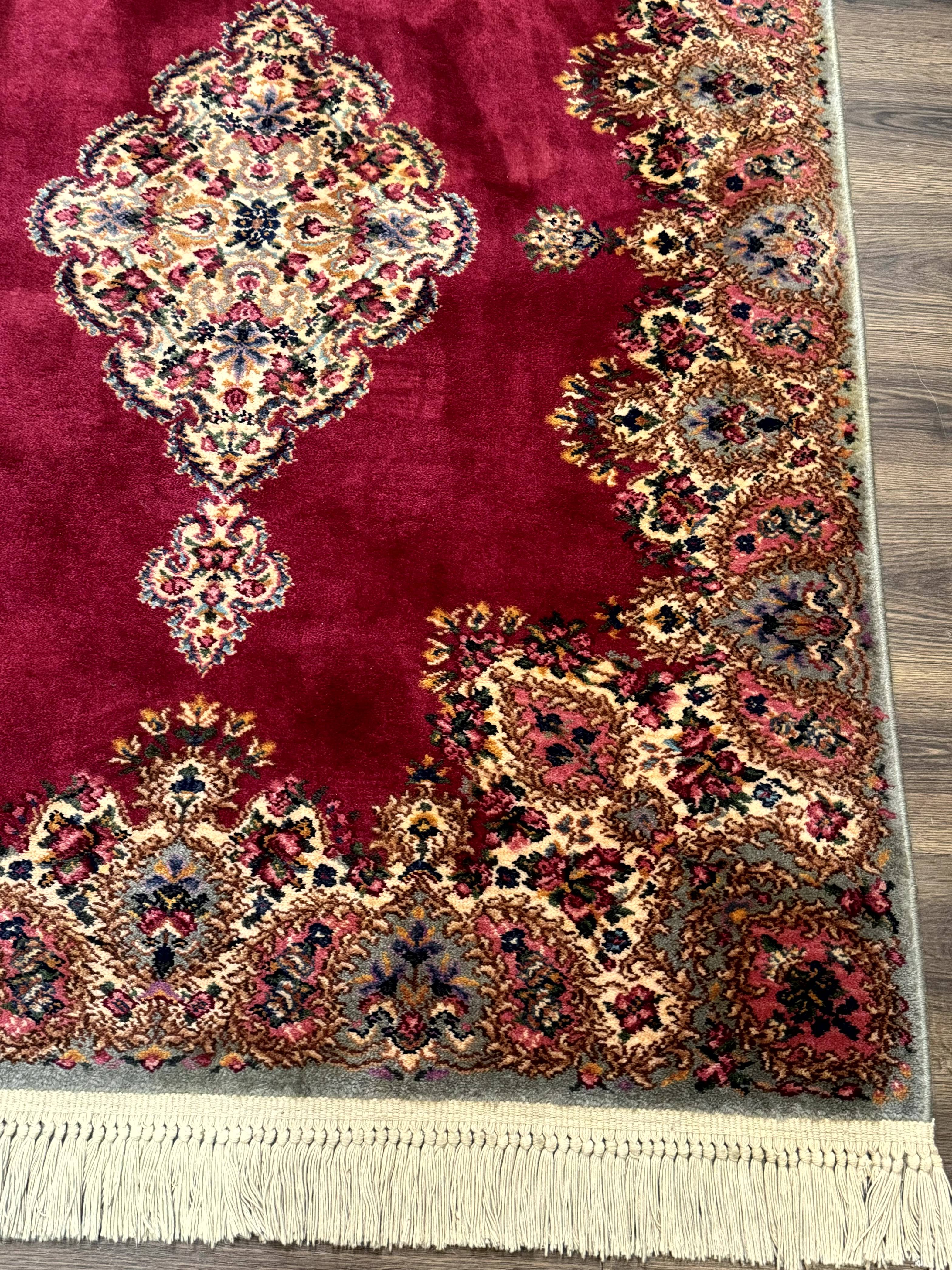 Karastan Rug 4x6 Red Medallion Kirman #762, Wool Vintage Original 700 Series - Image 9