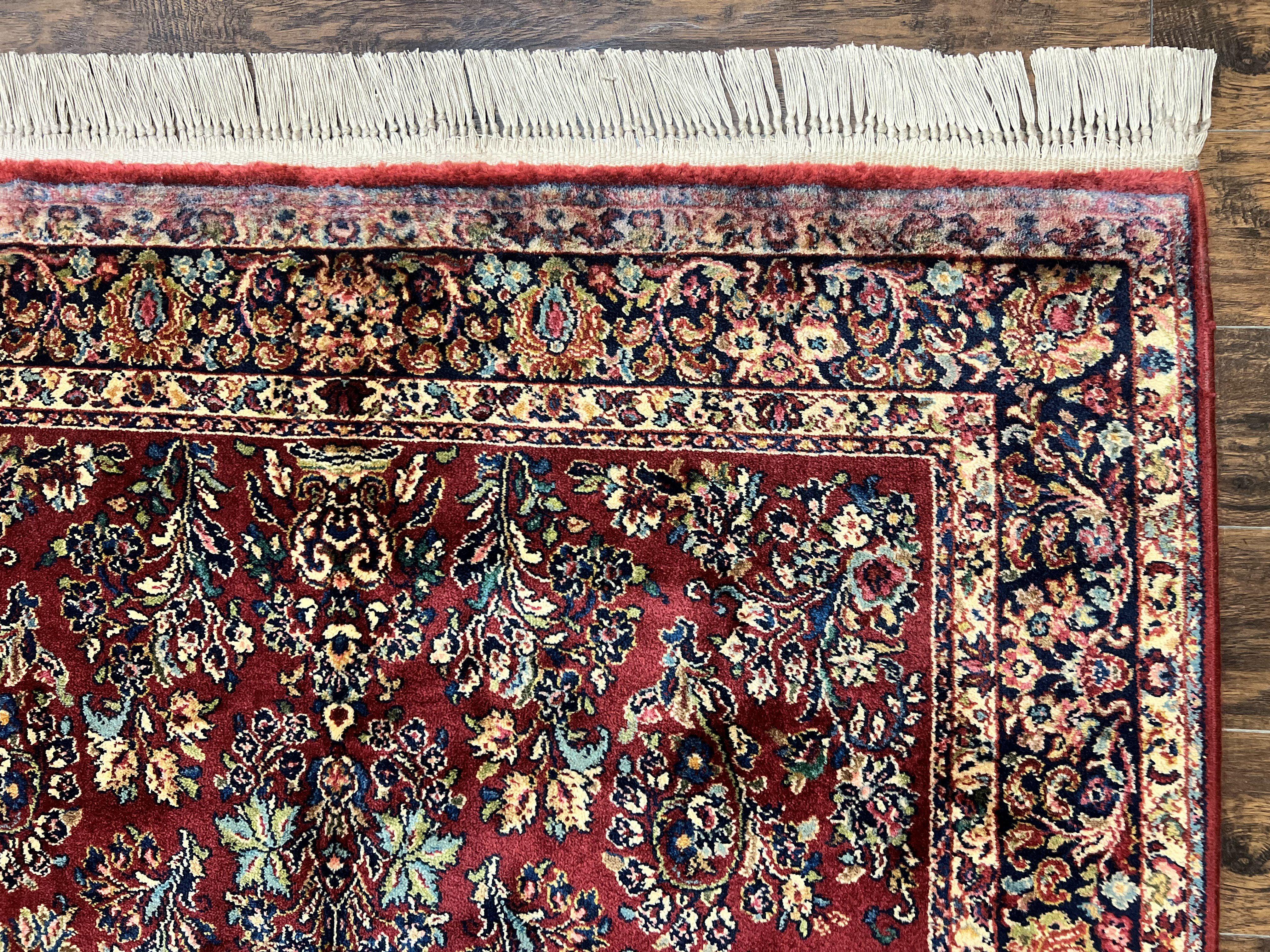 Karastan Rug 5.9 x 9 Red Sarouk #785, Wool Original 700 Series, Vintage - Image 8