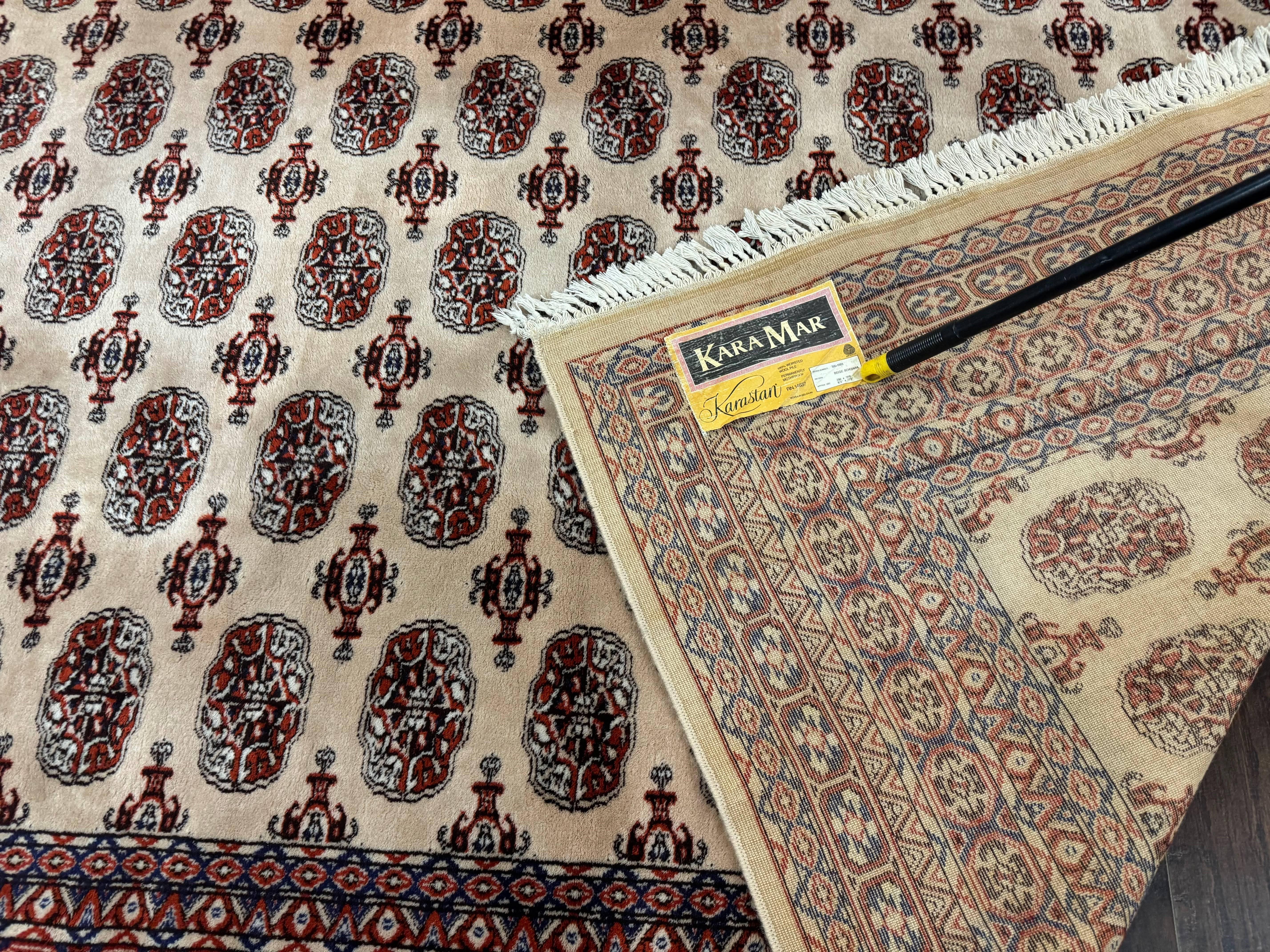 Karastan Rug 8.2 x 11.6 Beige Bokhara, Wool Pile, Vintage Discontinued Karastan Area Rug, Belgium Power Loomed Rug - Image 11