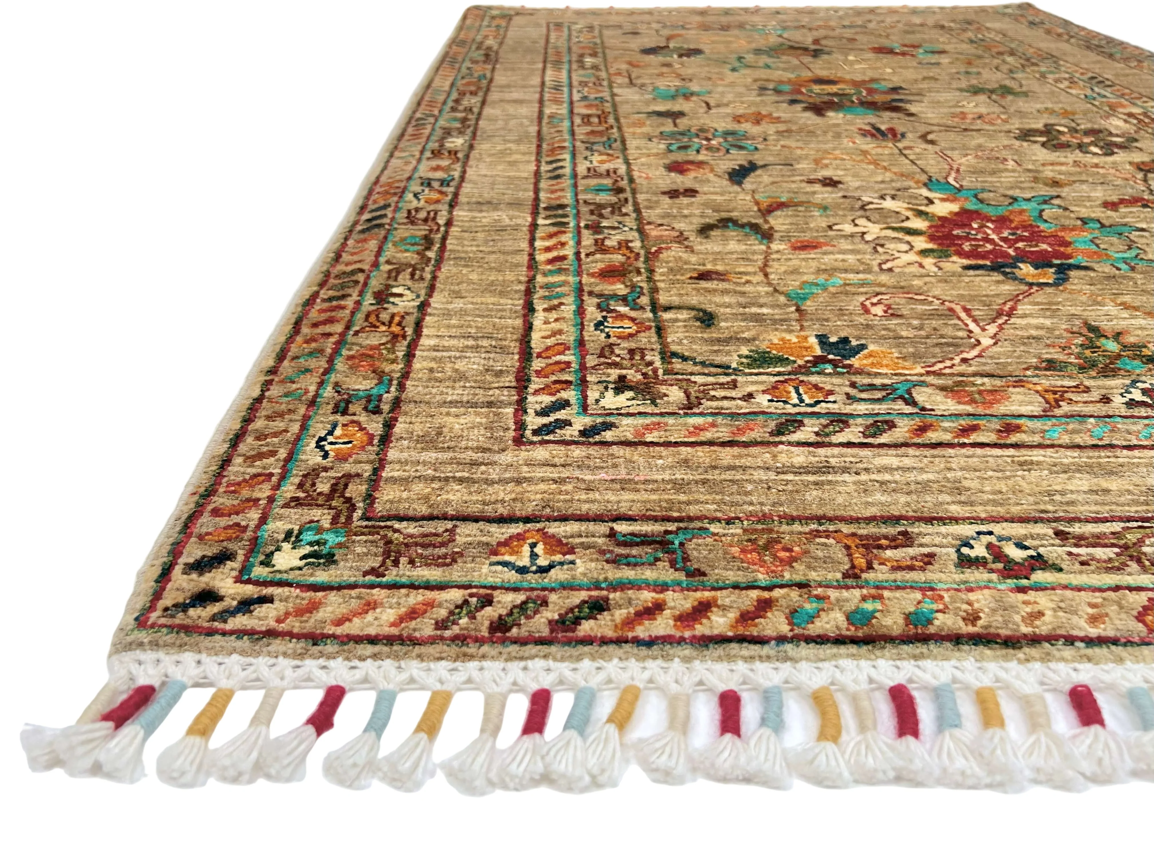 Khorjin (3'03"x4'11") camel/turquoise - Image 2